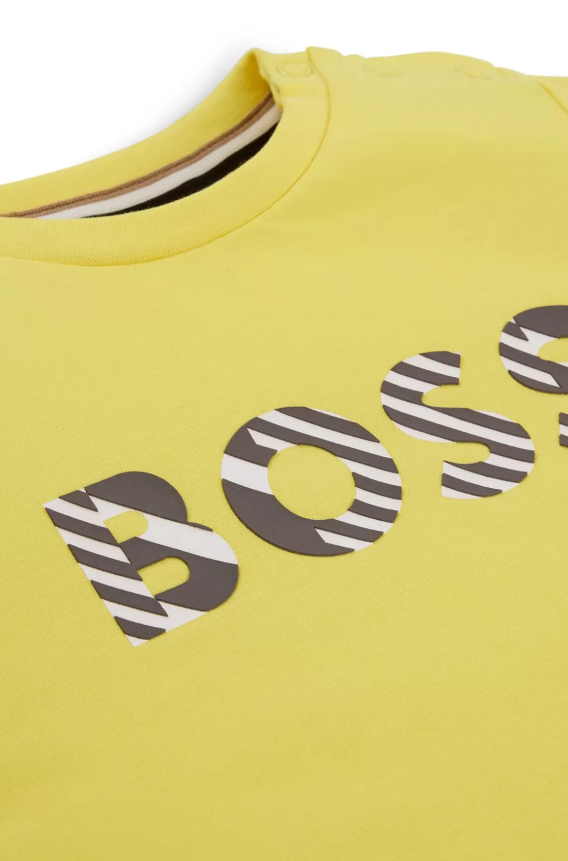 HUGO BOSS Kids' T-shirt In Pure-cotton Jersey With Embossed Logo Yellow Sale