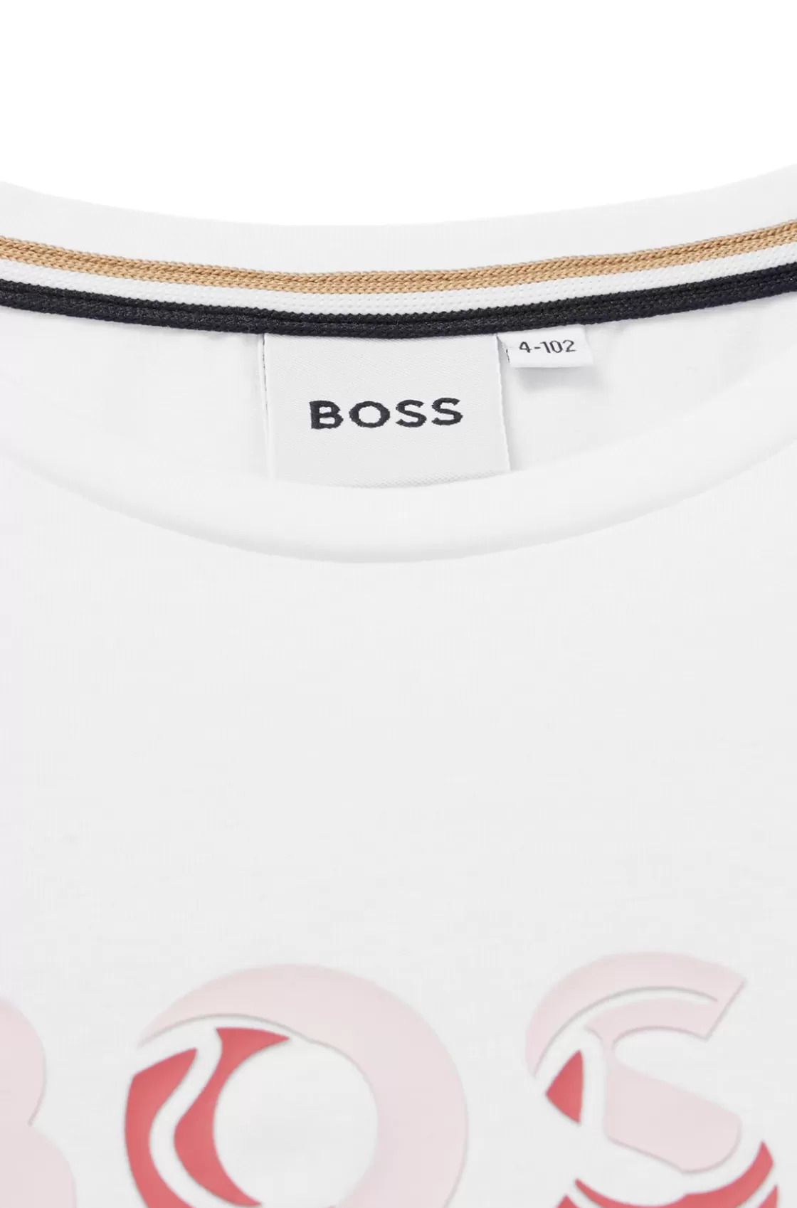 HUGO BOSS Kids' T-shirt In Stretch Cotton With Logo Print White Clearance