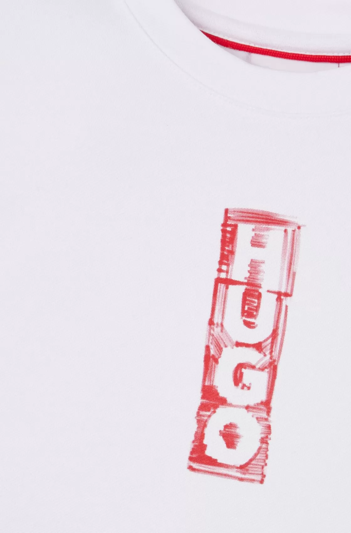 HUGO BOSS Kids' T-shirt In Stretch Jersey With Marker-style Logos White Cheap
