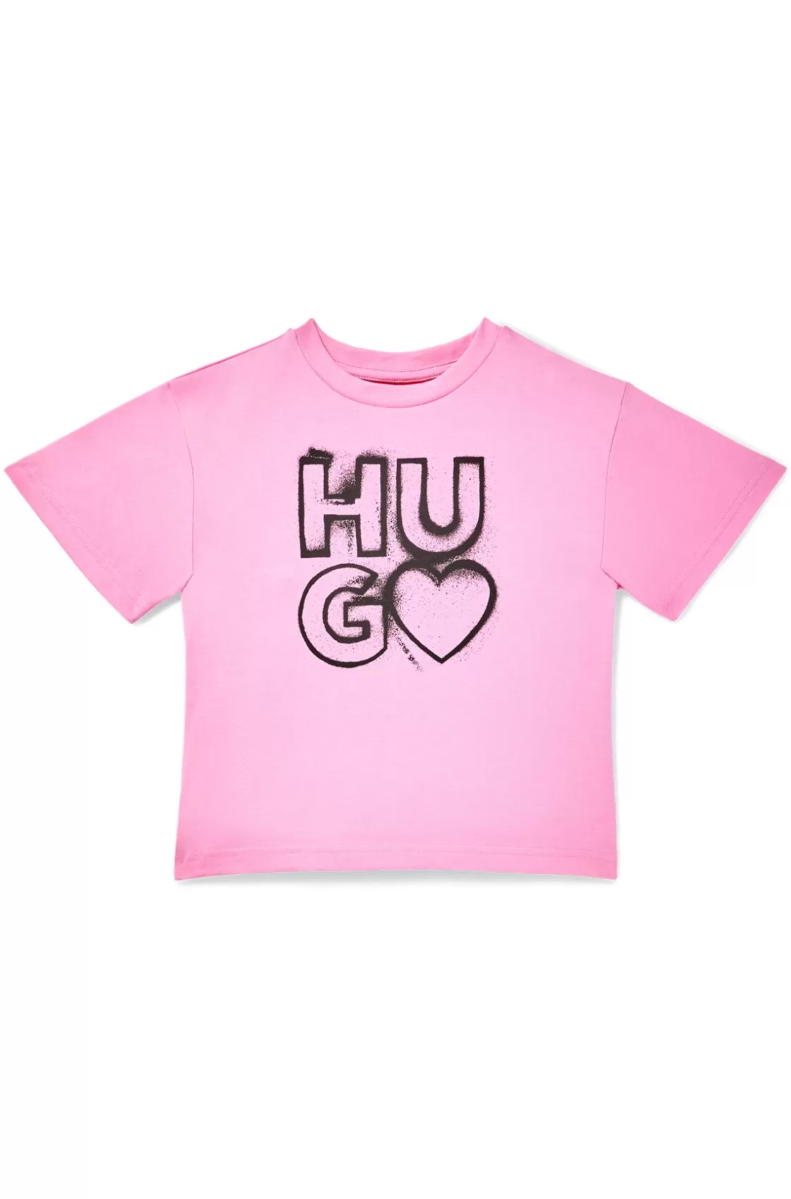 HUGO BOSS Kids' T-shirt In With Logo Artwork Pink Hot