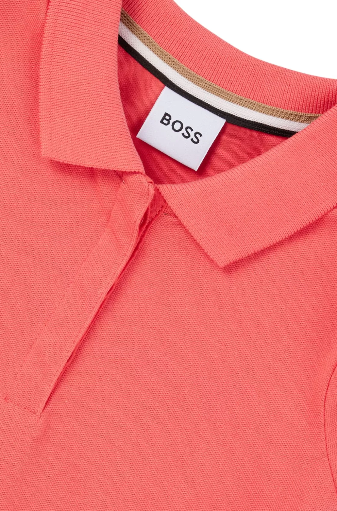 HUGO BOSS Kids' Two-in-one Polo Dress With Logo Print Light Red Hot
