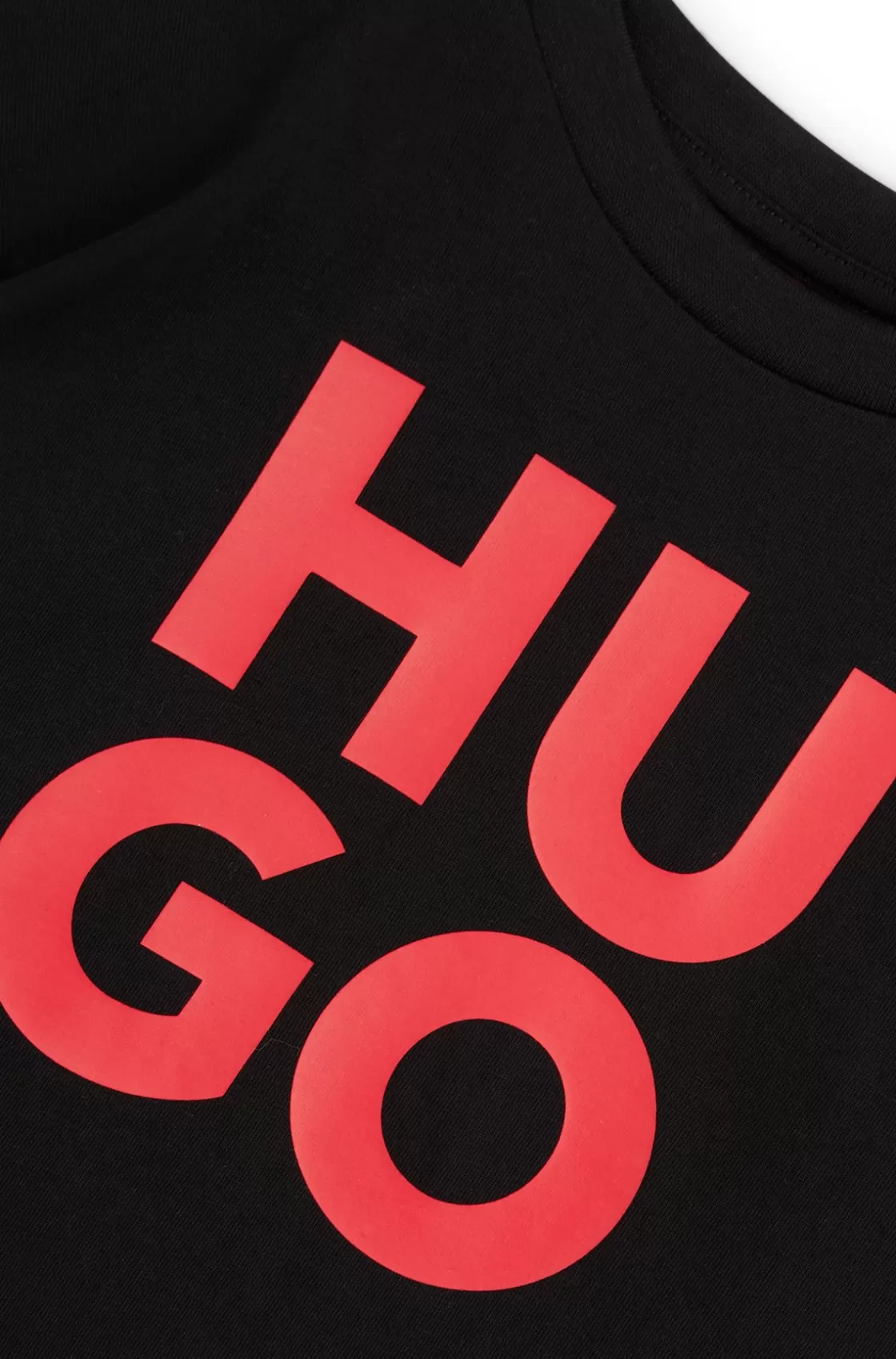 HUGO BOSS Kids' Two-in-one T-shirt With Stacked Logo Print Black Best