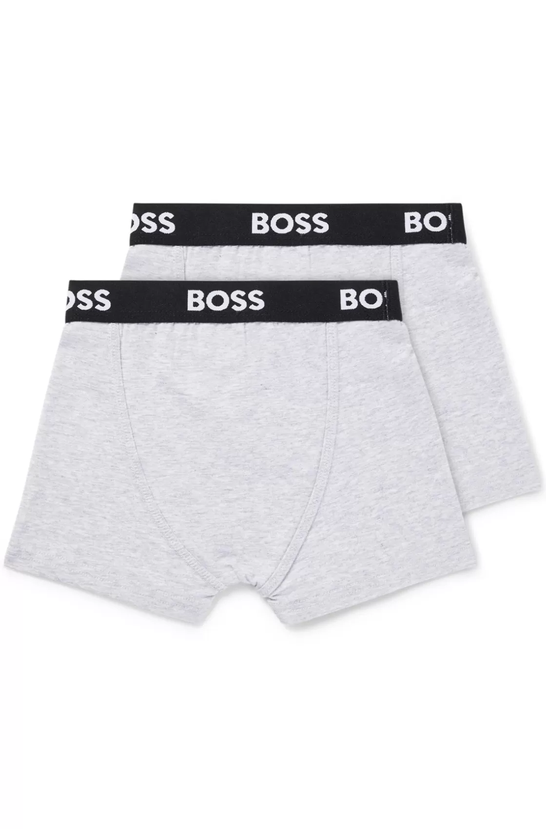 HUGO BOSS Kids' Two-pack Of Boxer Shorts In Stretch Cotton Light Grey Clearance