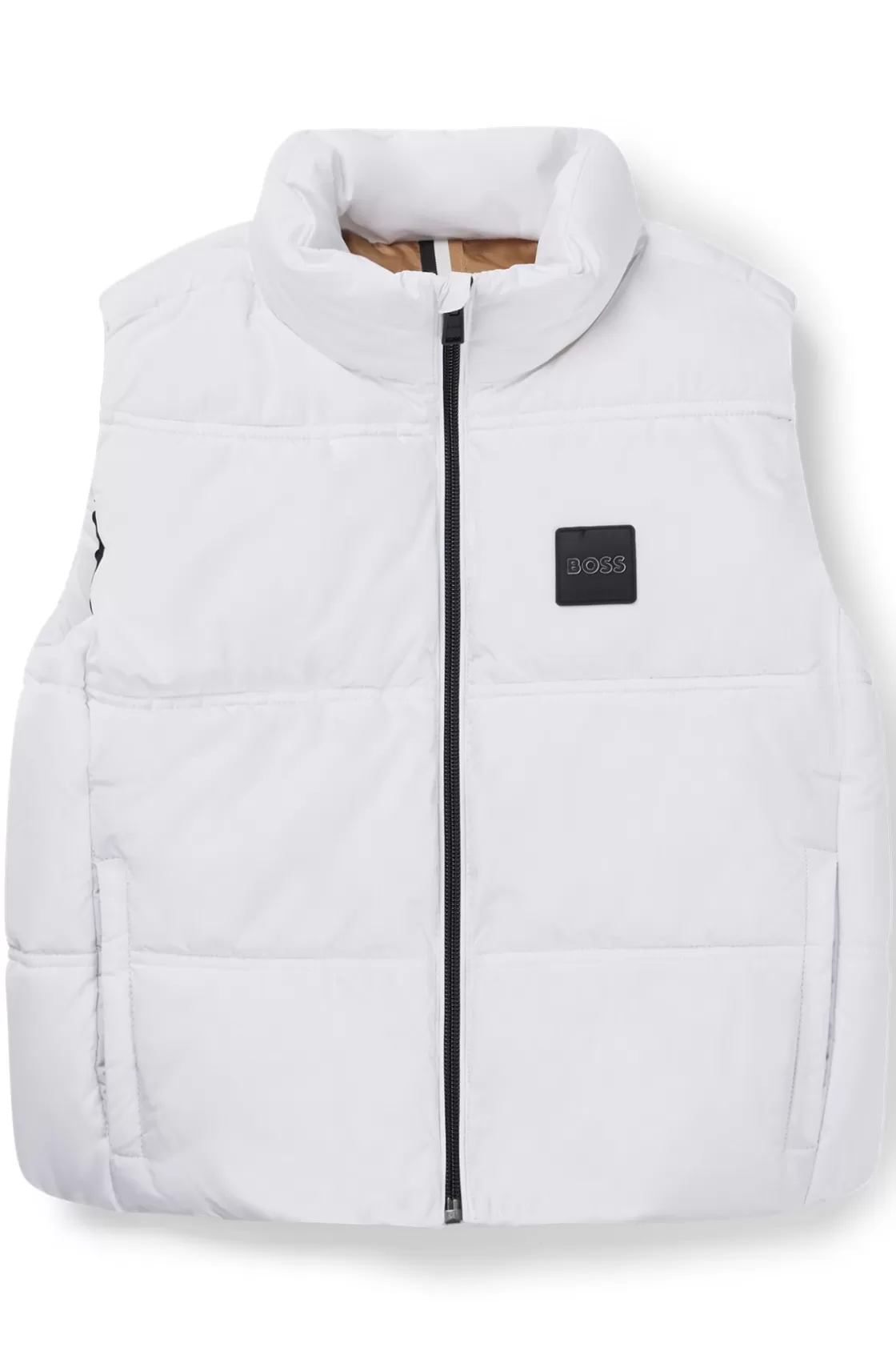 HUGO BOSS Kids' Water-repellent Gilet With Logo Details White Hot