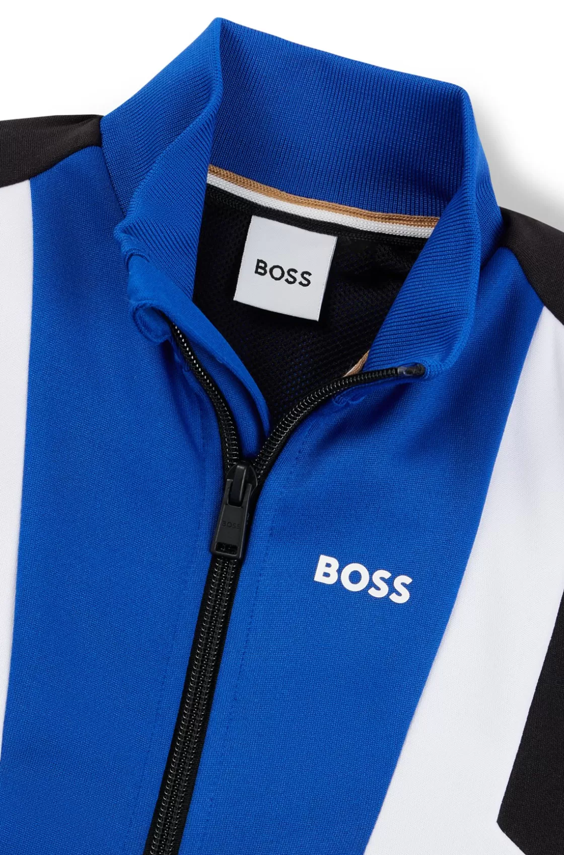 HUGO BOSS Kids' Zip-up Jacket With Stripes And Logo Details Blue Clearance