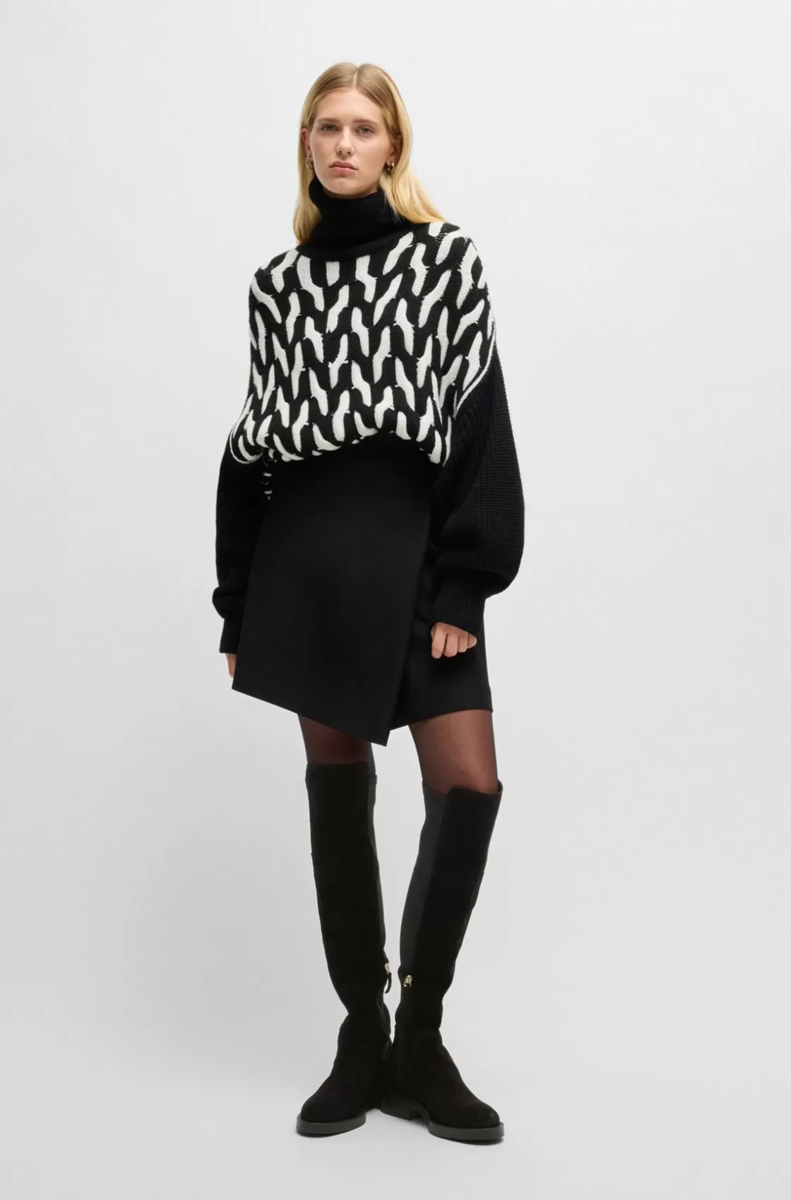 HUGO BOSS Knee-high Boots In Suede Black Sale