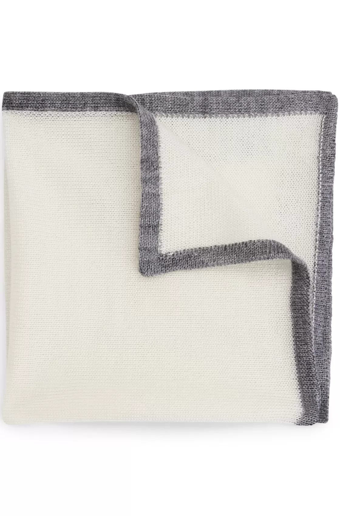 HUGO BOSS Knitted Pocket Square In Cashmere And Silk Grey Fashion