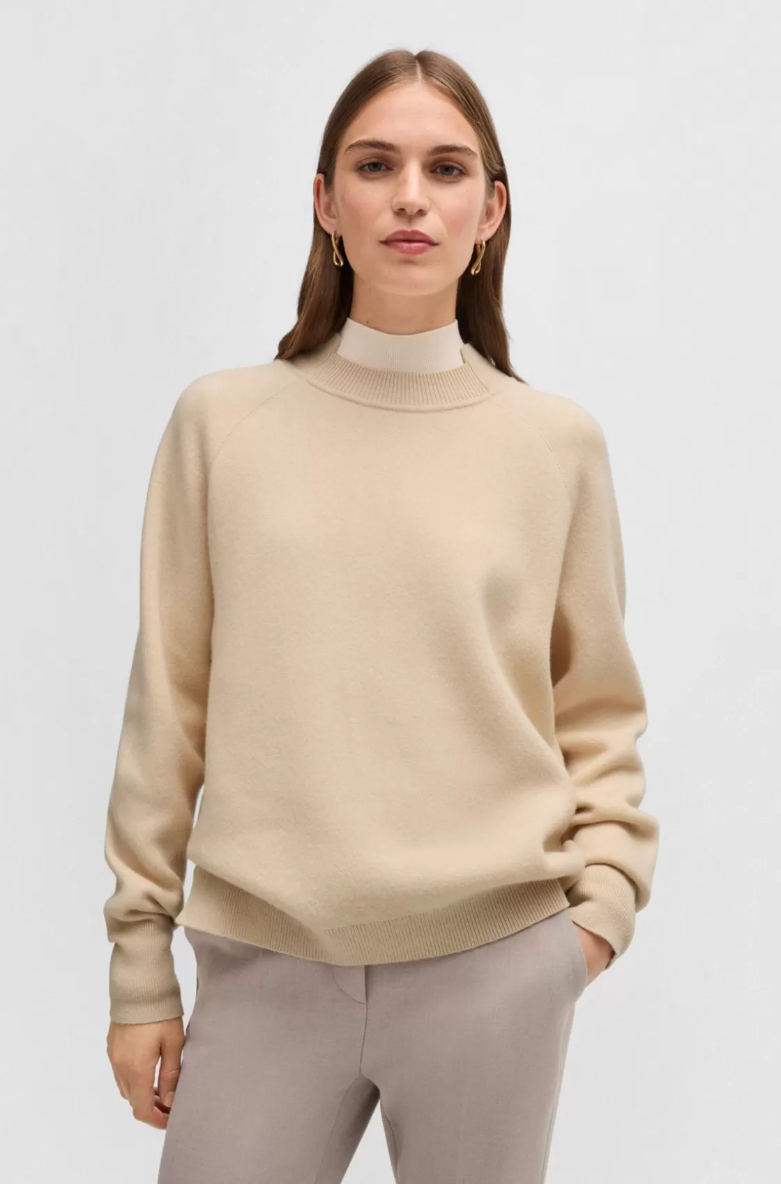 HUGO BOSS Knitted Sweater In Wool And Cashmere Patterned Cheap