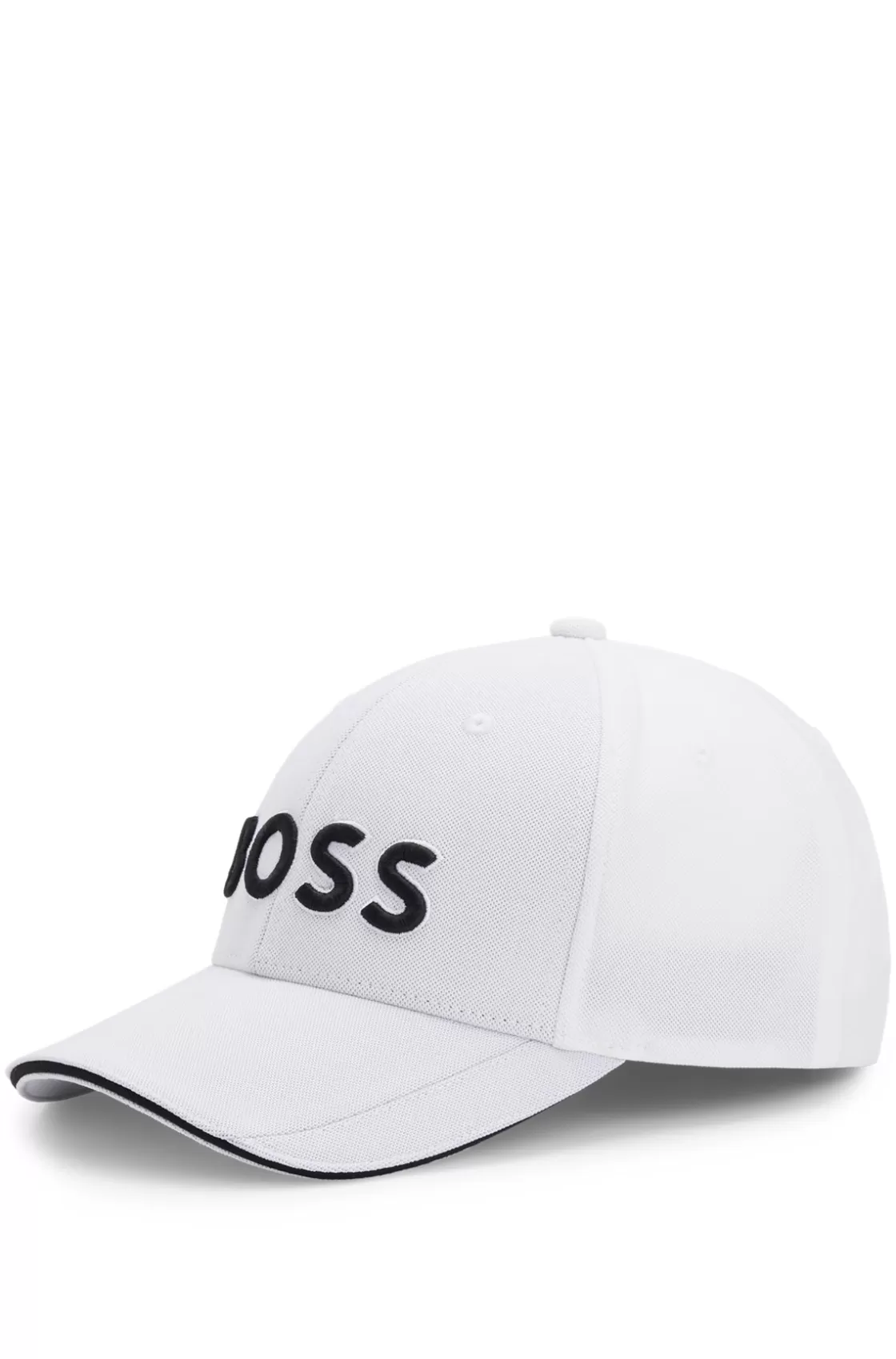 HUGO BOSS Knitted-piqué Six-panel Cap With Embroidered Logo White Flash Sale