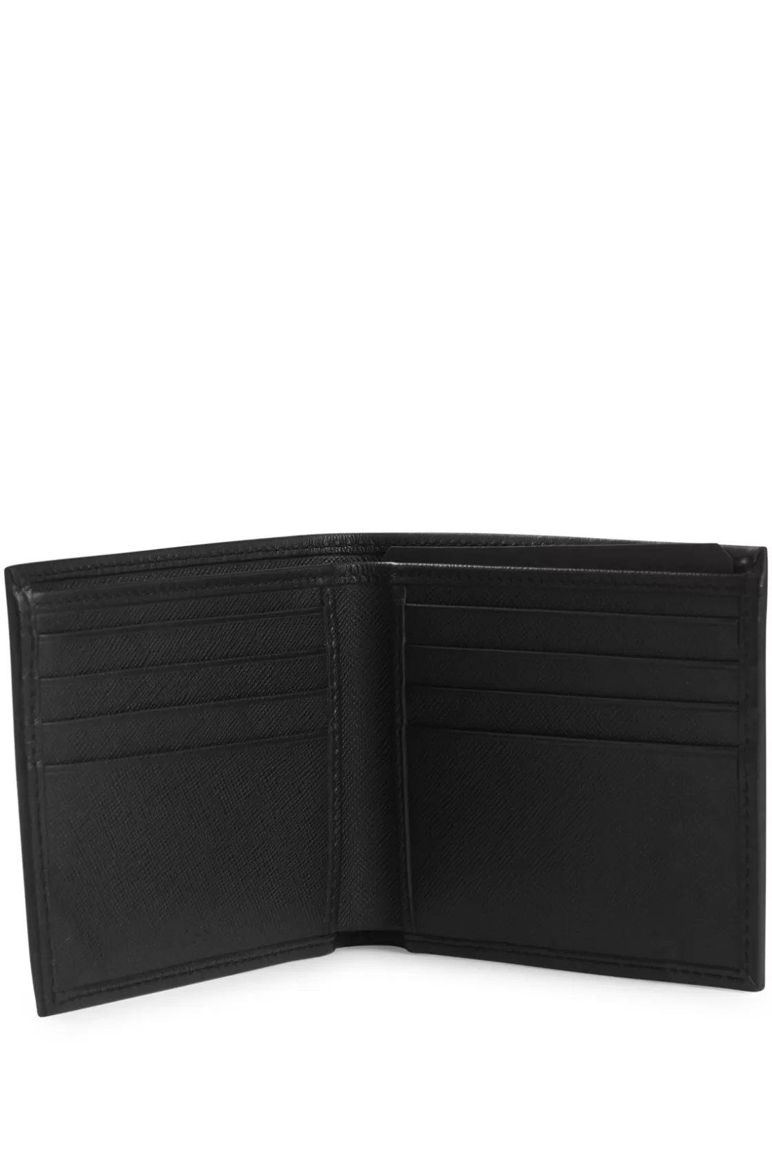 HUGO BOSS Leather Card Holder With Double B Monogram Black Online