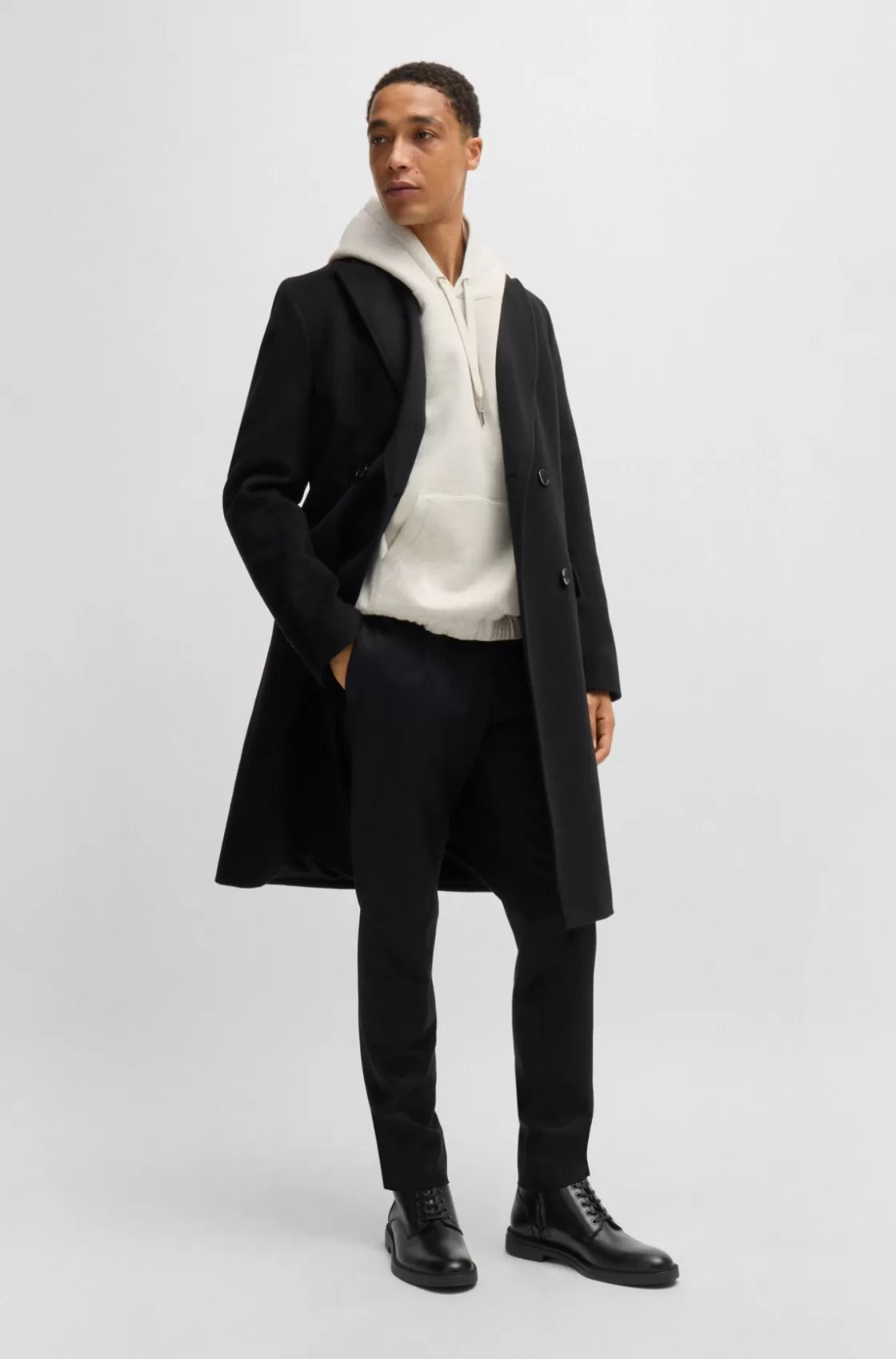 HUGO BOSS Leather Half Boots With Lining And Brogue Details Black Shop