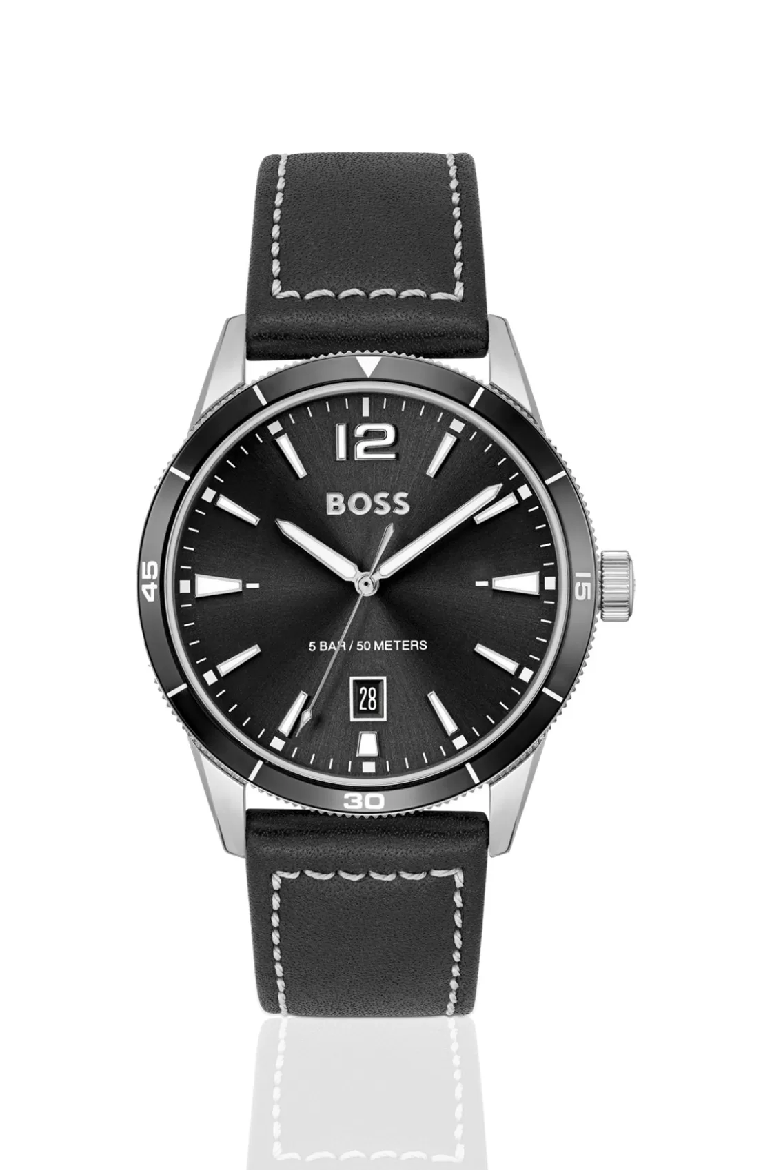 HUGO BOSS Leather-strap Watch With Black Dial Assorted-Pre-Pack Clearance