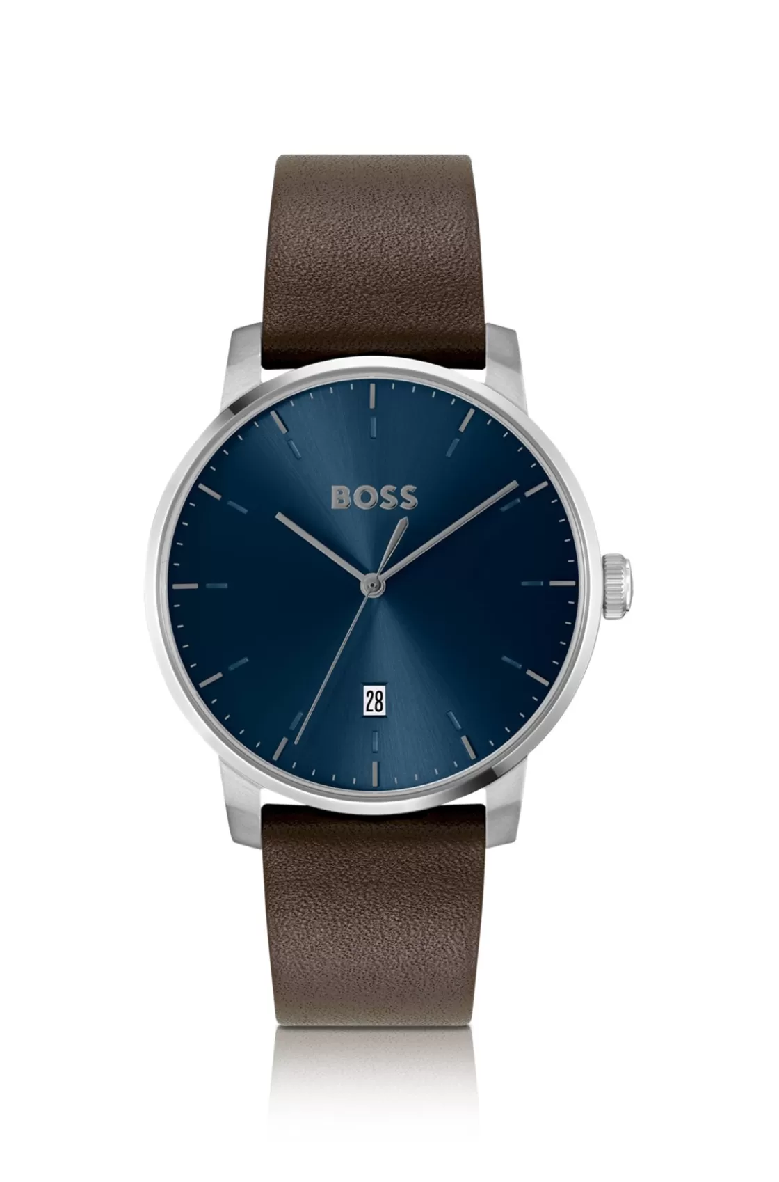 HUGO BOSS Leather-strap Watch With Blue Dial Assorted-Pre-Pack Shop