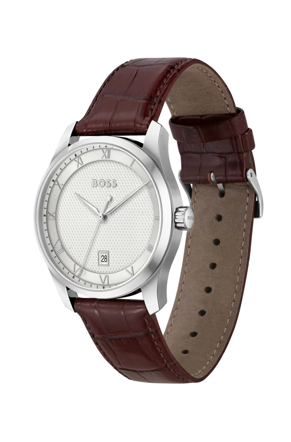 HUGO BOSS Leather-strap Watch With Silver-white Patterned Dial Assorted-Pre-Pack Flash Sale
