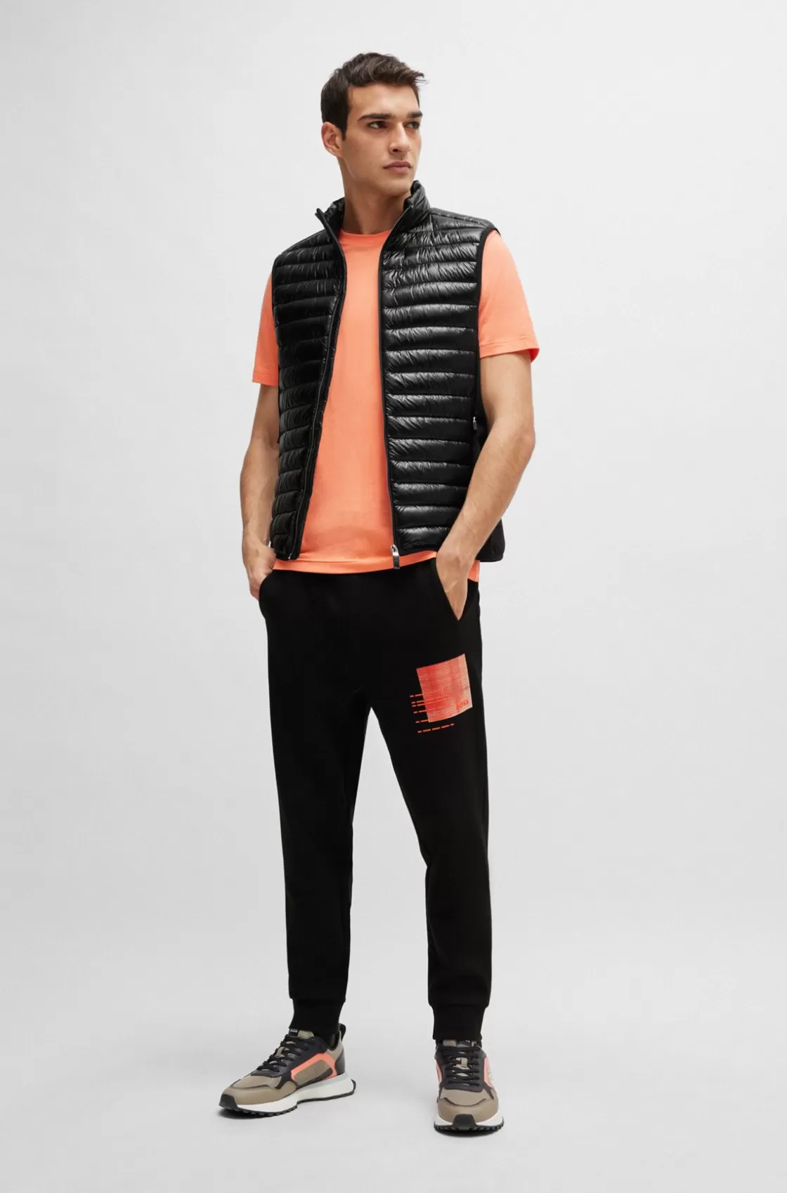 HUGO BOSS Lightweight Water-repellent Gilet With Down Filling Black Online