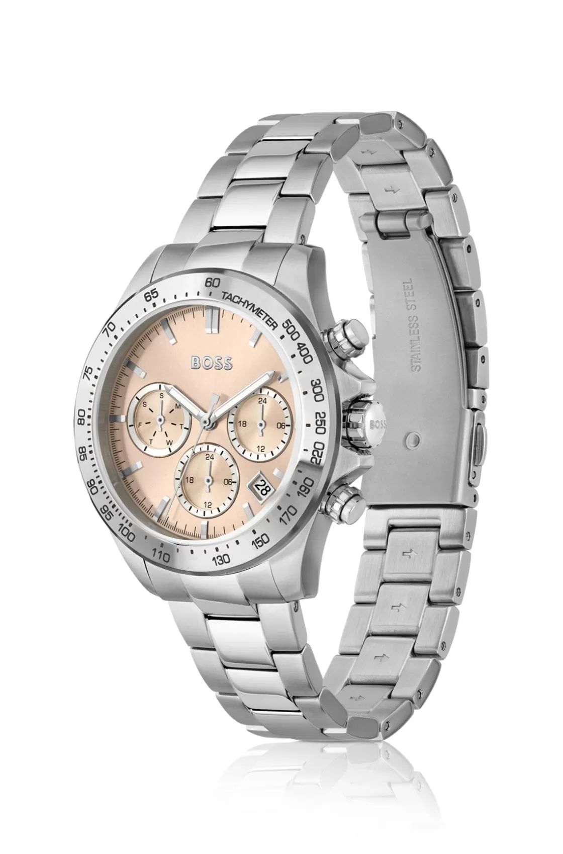 HUGO BOSS Link-bracelet Multi-functional Watch With Pink Dial Assorted-Pre-Pack Sale