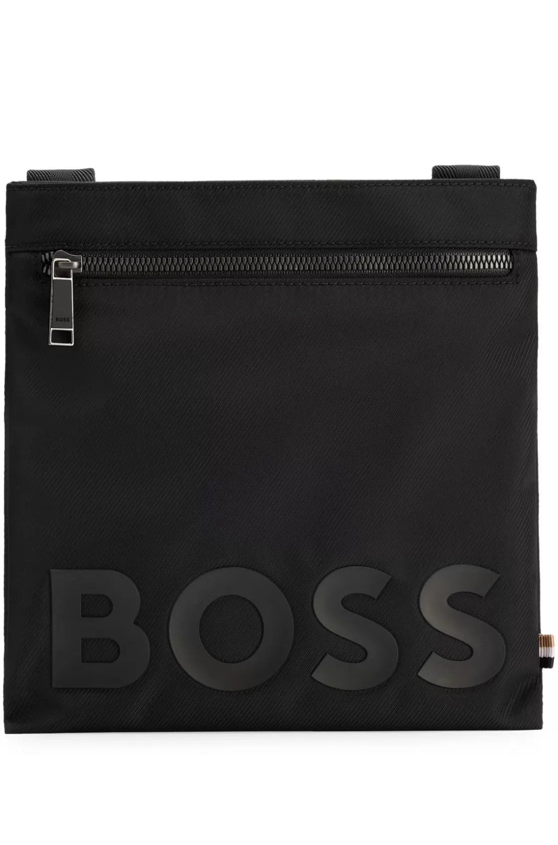 HUGO BOSS Logo Envelope Bag In Structured Black Discount