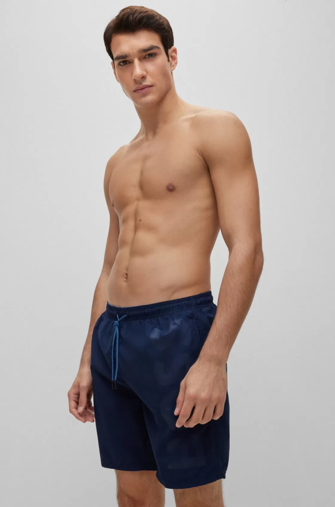 HUGO BOSS Logo-embossed Swim Shorts Dark Blue Sale