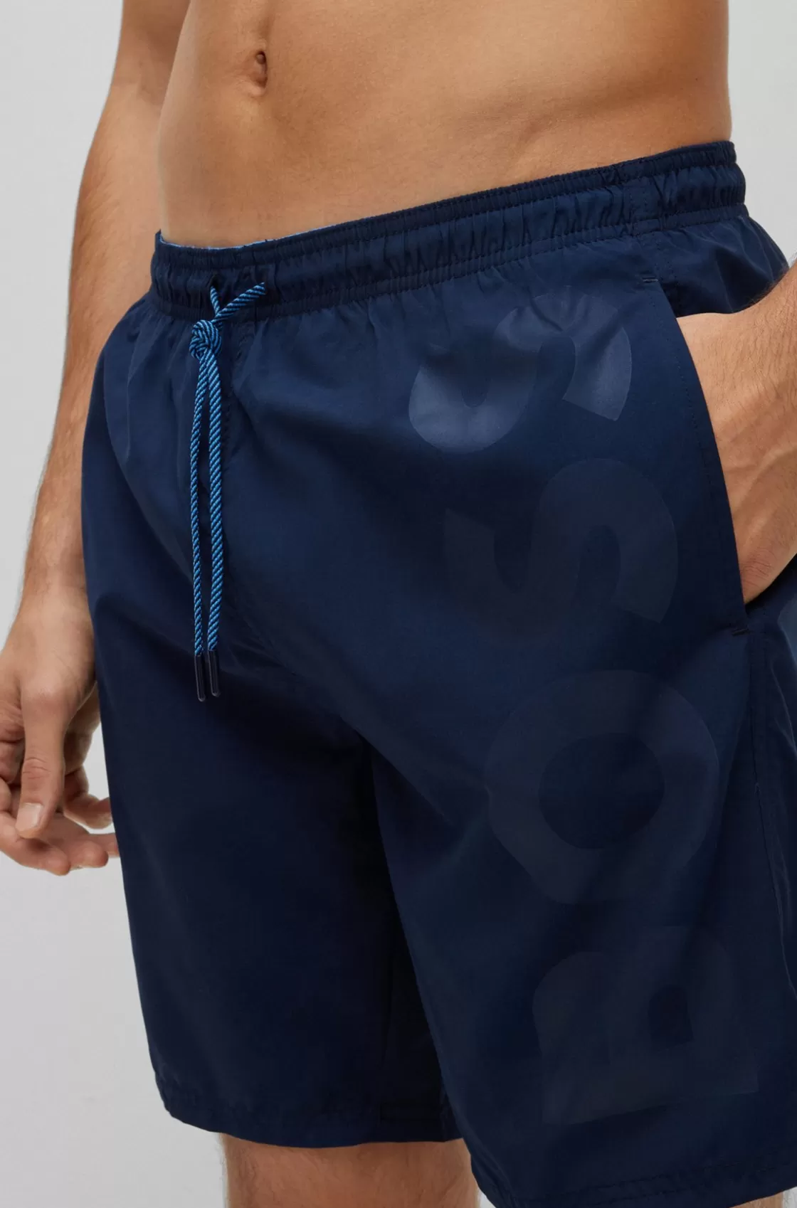 HUGO BOSS Logo-embossed Swim Shorts Dark Blue Sale