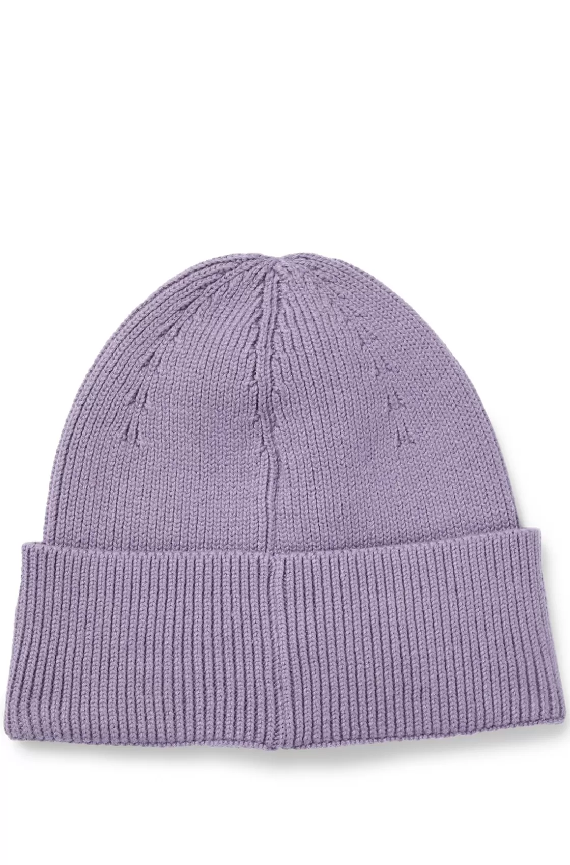 HUGO BOSS Logo-embroidered Beanie Hat In Cotton And Wool Purple Shop