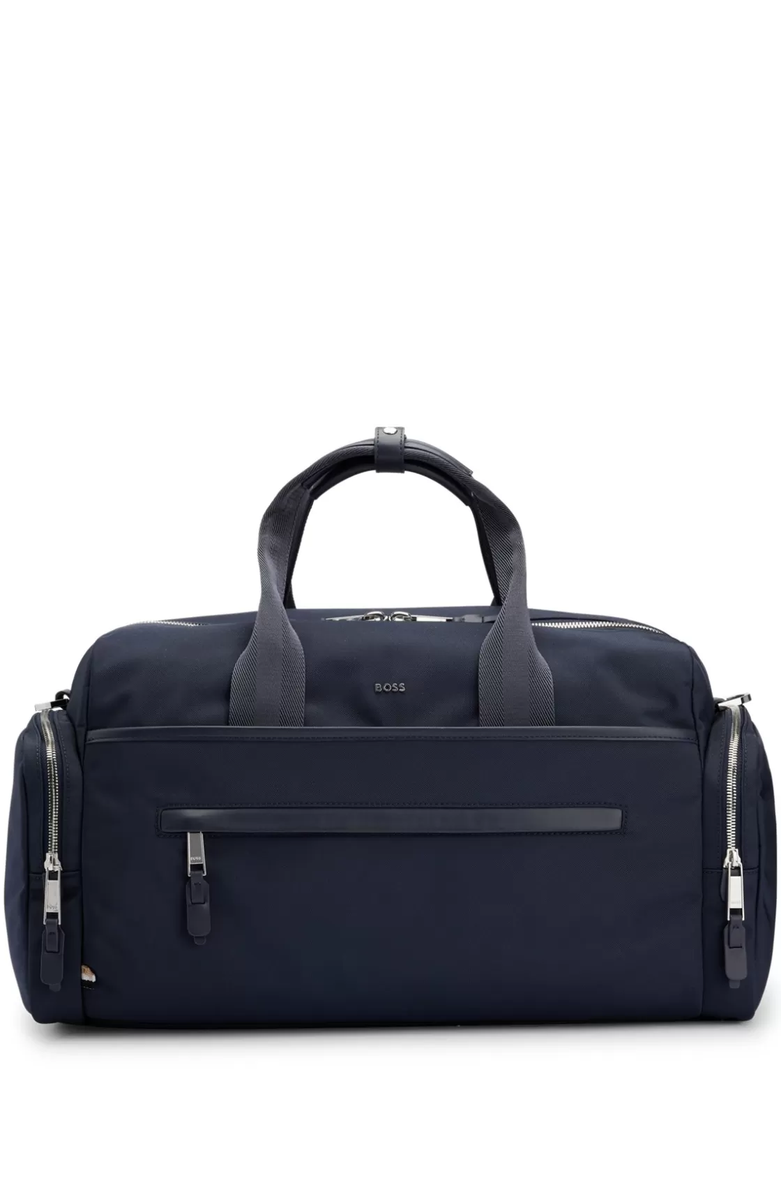 HUGO BOSS Logo-trimmed Holdall In Structured Nylon With Smart Sleeve Dark Blue Discount