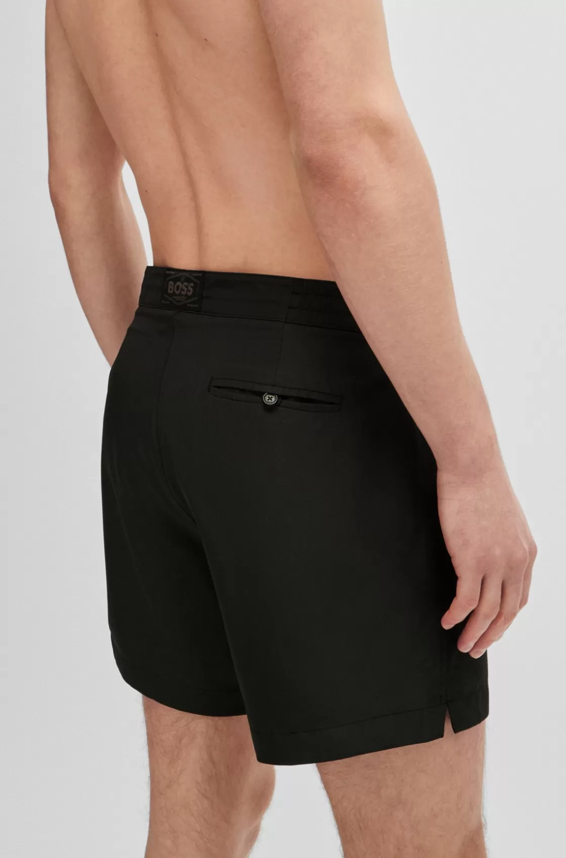 HUGO BOSS Logo-trimmed Swim Shorts In Quick-dry Ripstop Fabric Black Hot