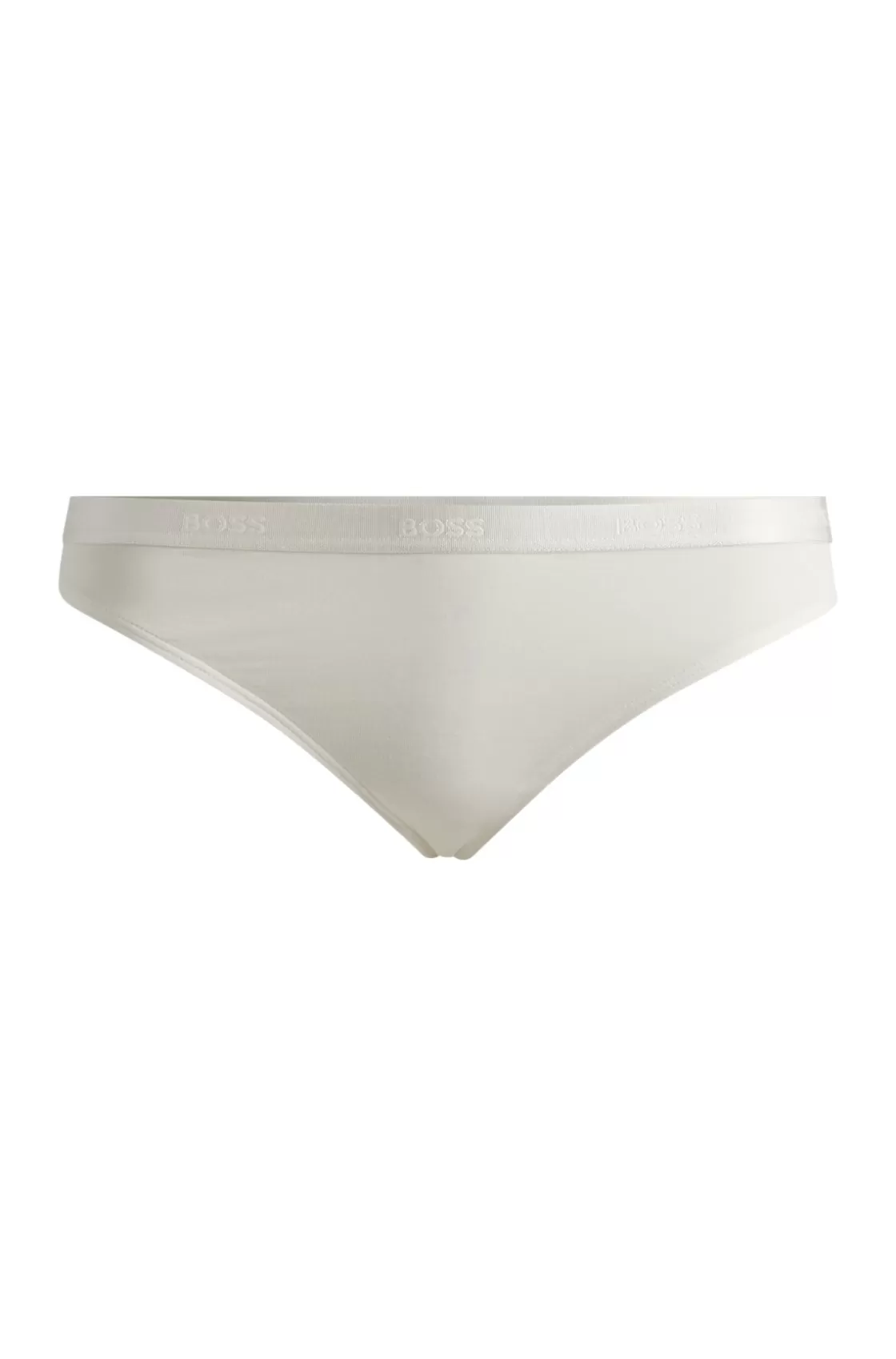 HUGO BOSS Low-rise Thong In Stretch Jersey With Logo Waistband White Shop