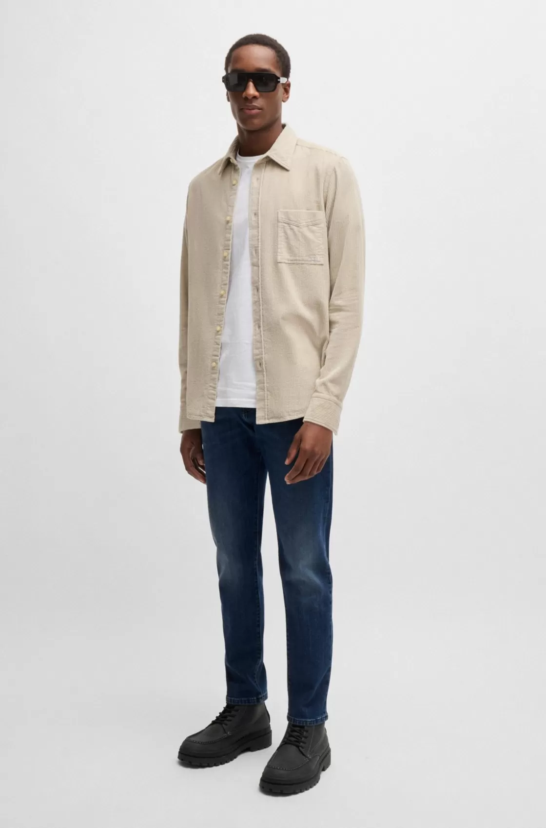 HUGO BOSS Maine Regular-fit Jeans In Blue Stretch Denim Dark Blue Discount
