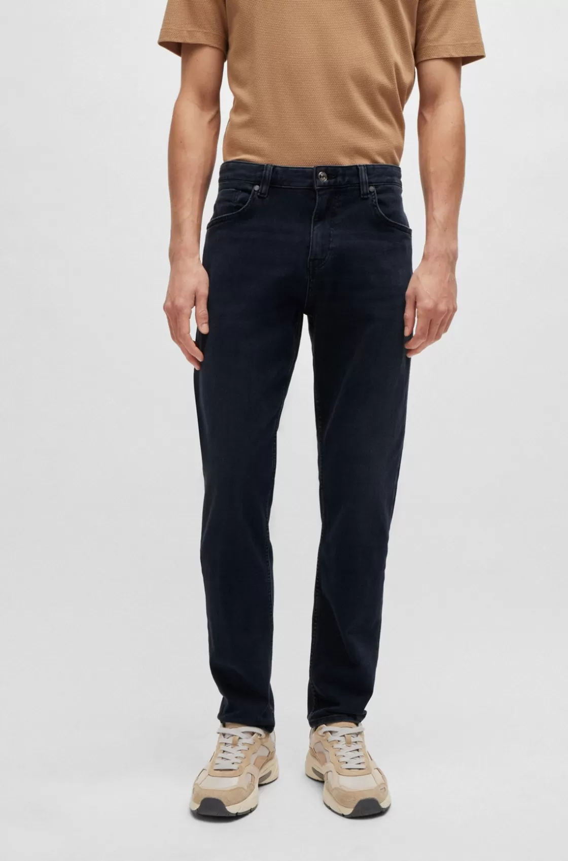 HUGO BOSS Maine Regular-fit Jeans In Coal-navy Italian Denim Dark Blue Outlet