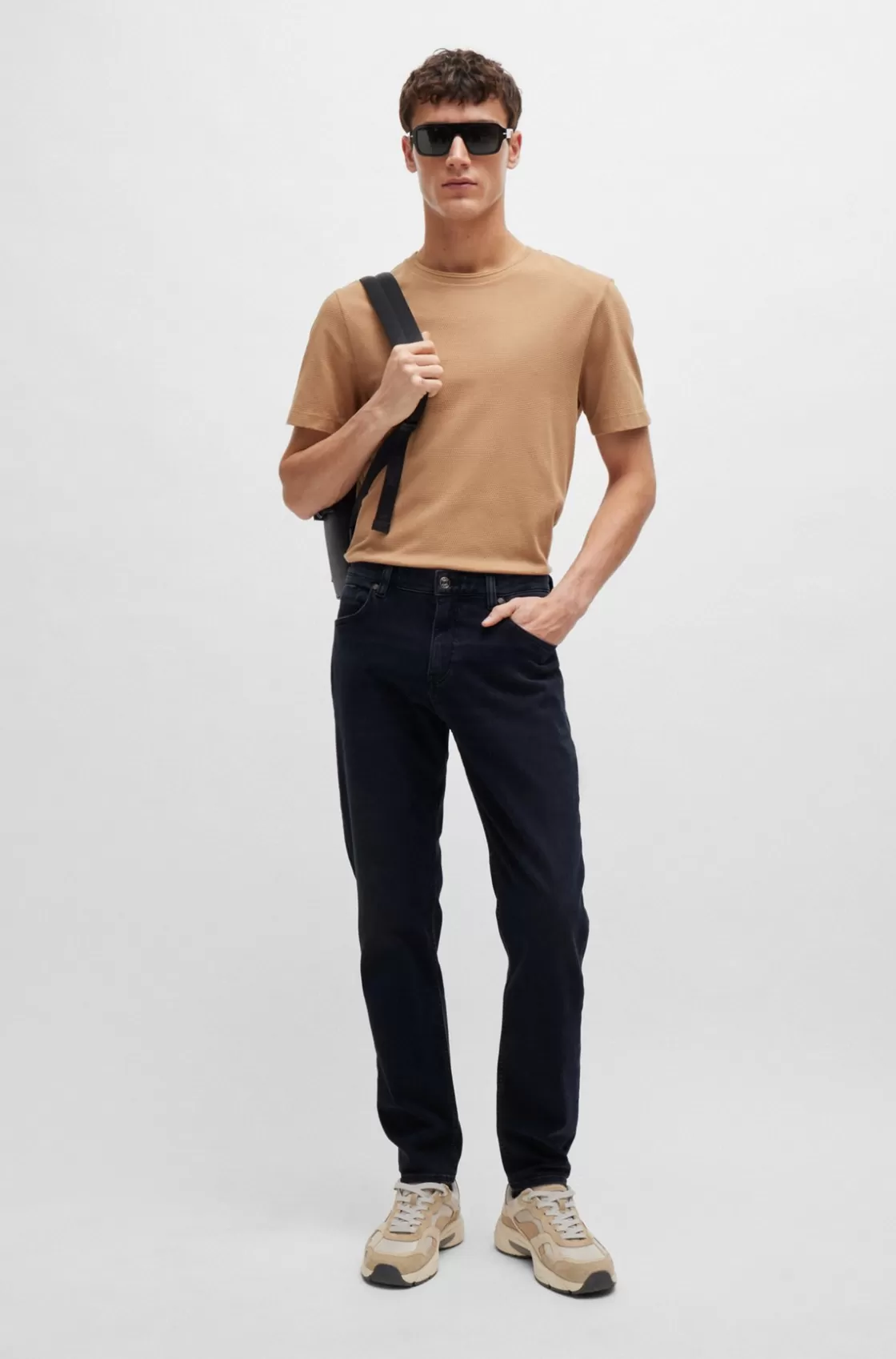 HUGO BOSS Maine Regular-fit Jeans In Coal-navy Italian Denim Dark Blue Outlet