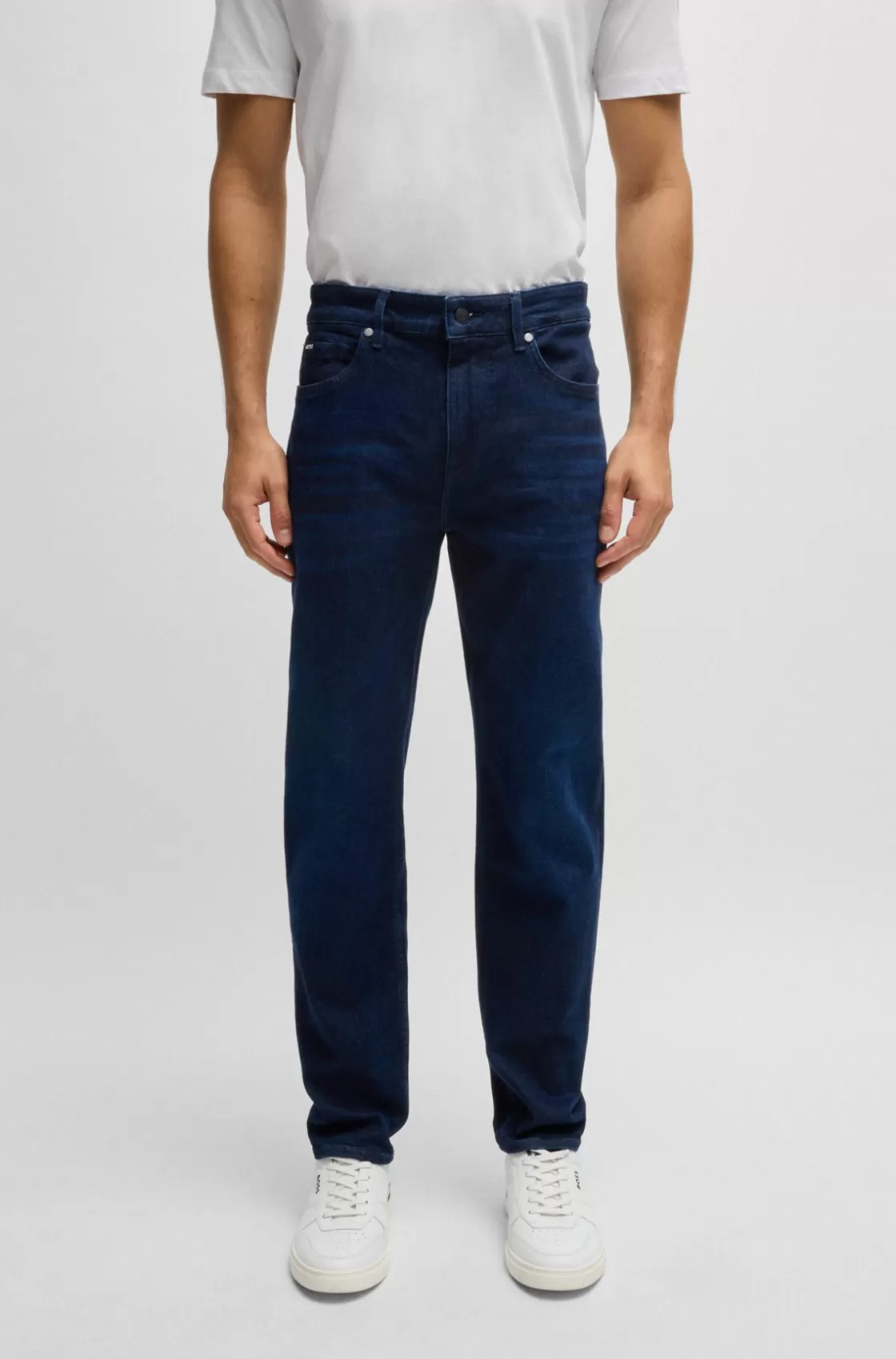 HUGO BOSS Maine Regular-fit Jeans In Dark-blue Super-soft Denim Dark Blue Shop