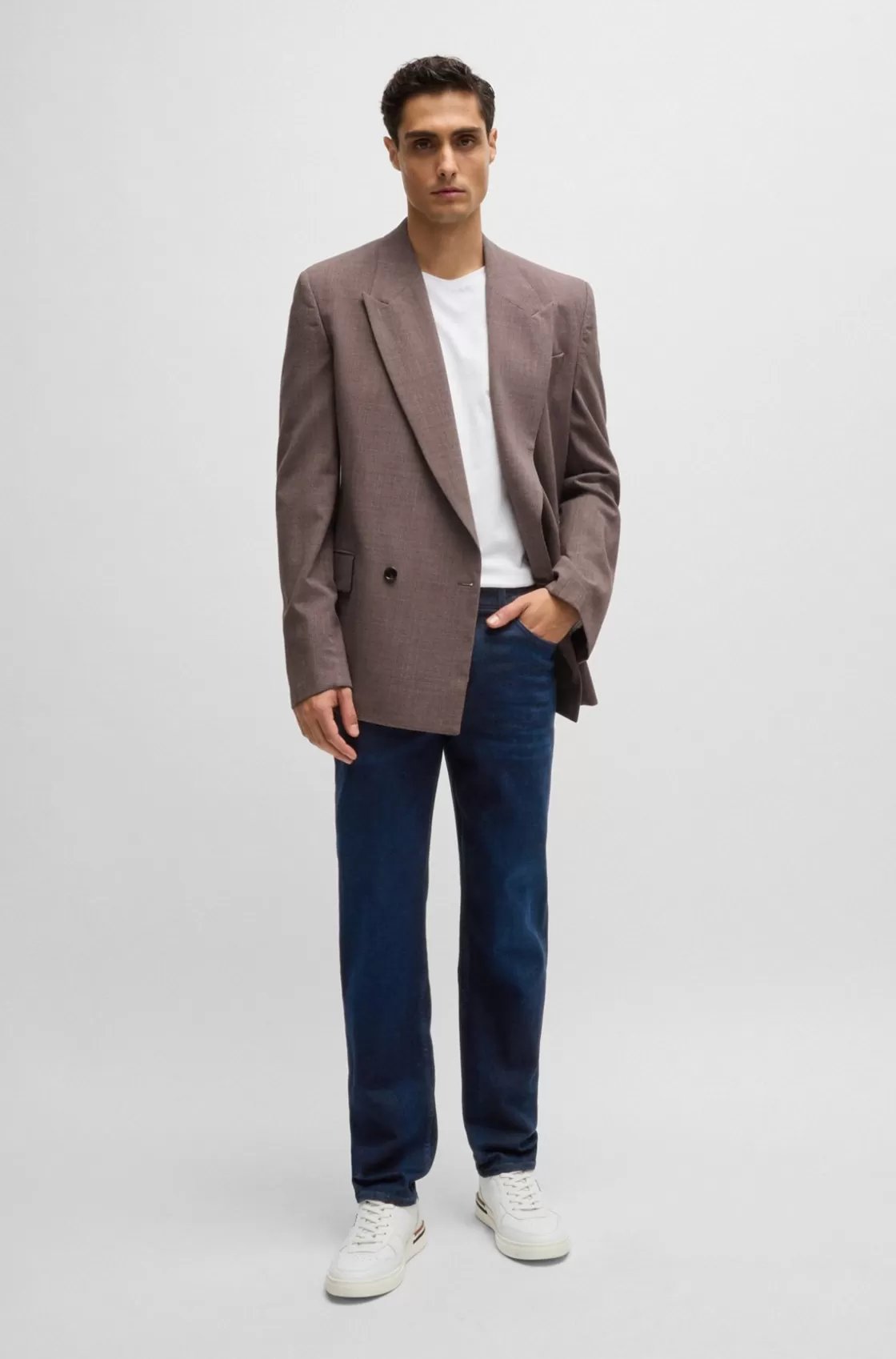 HUGO BOSS Maine Regular-fit Jeans In Dark-blue Super-soft Denim Dark Blue Shop