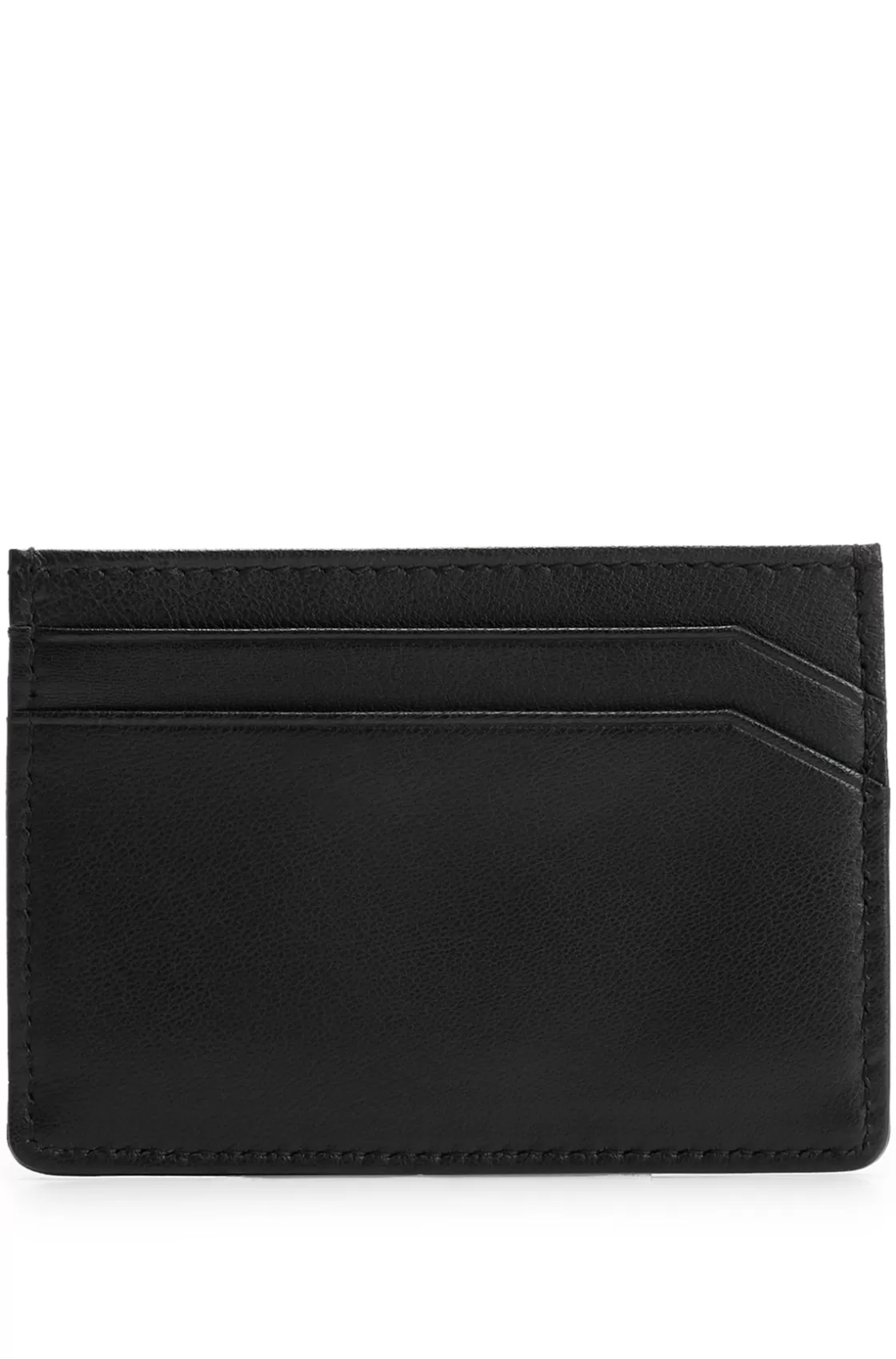 HUGO BOSS Matte-leather Card Holder With Handwritten Logo Black Shop