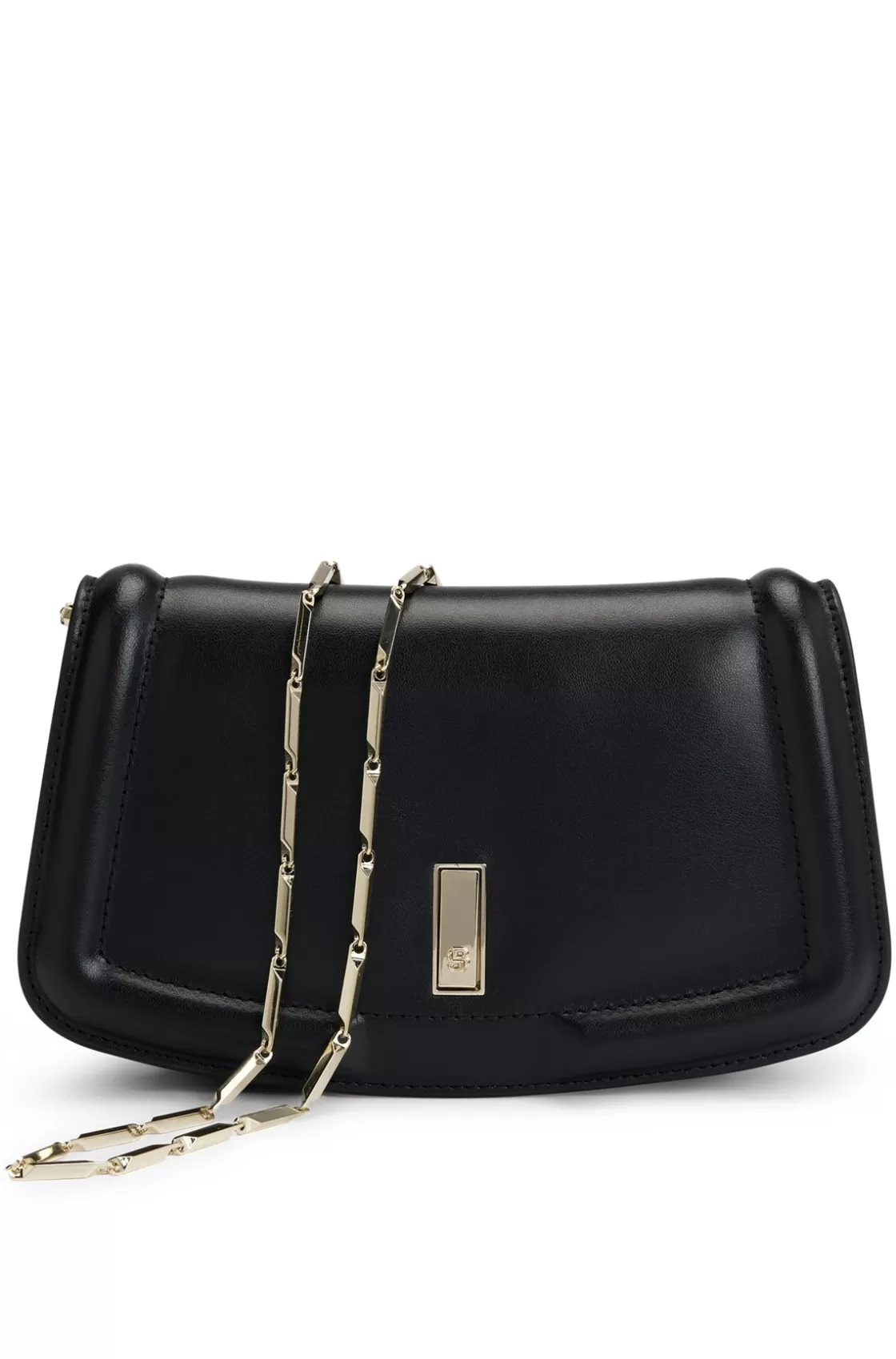 HUGO BOSS Matte-leather Clutch Bag With Signature Hardware Black Discount