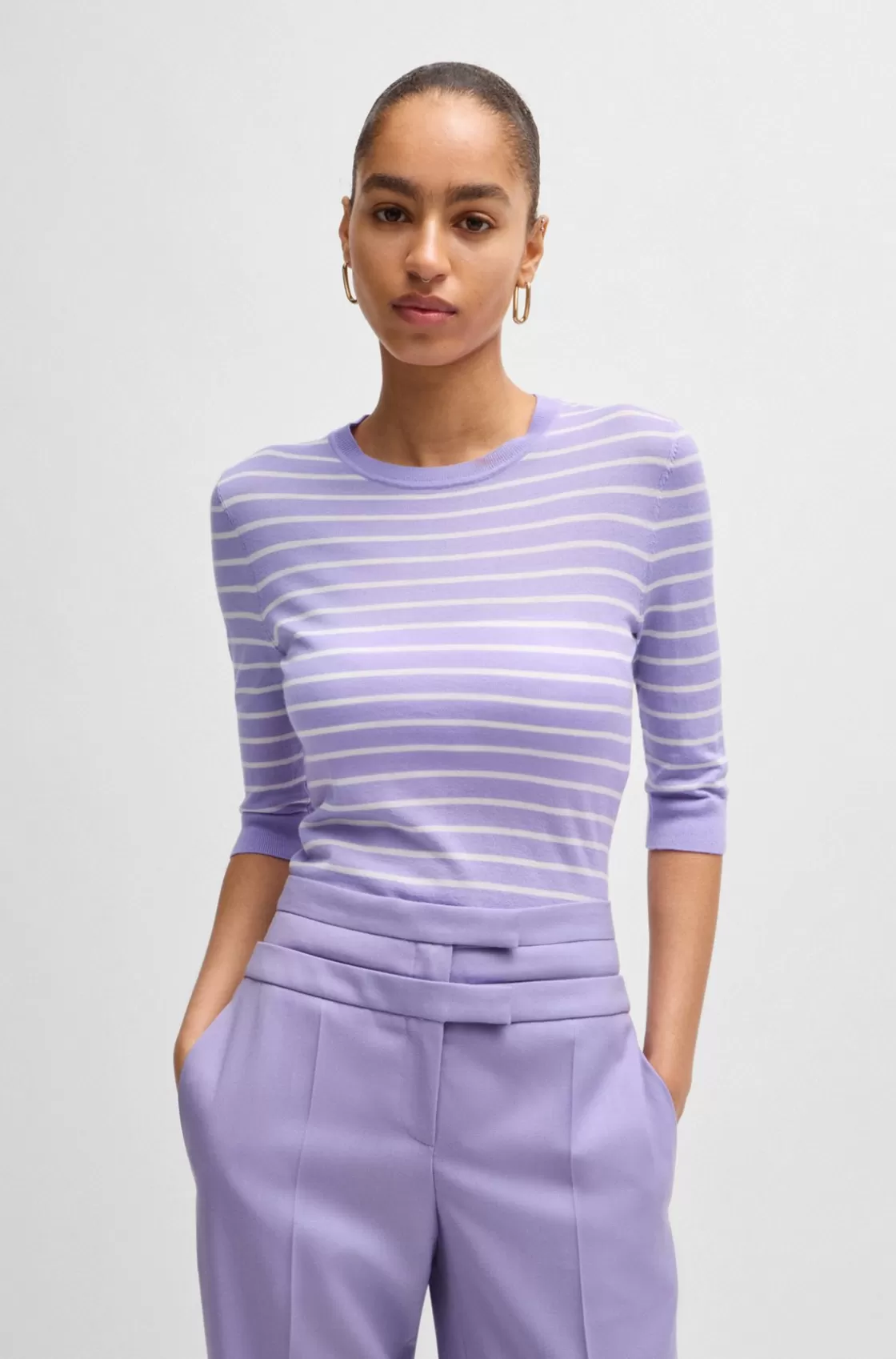 HUGO BOSS Merino-wool Sweater With Breton Stripes Patterned Store