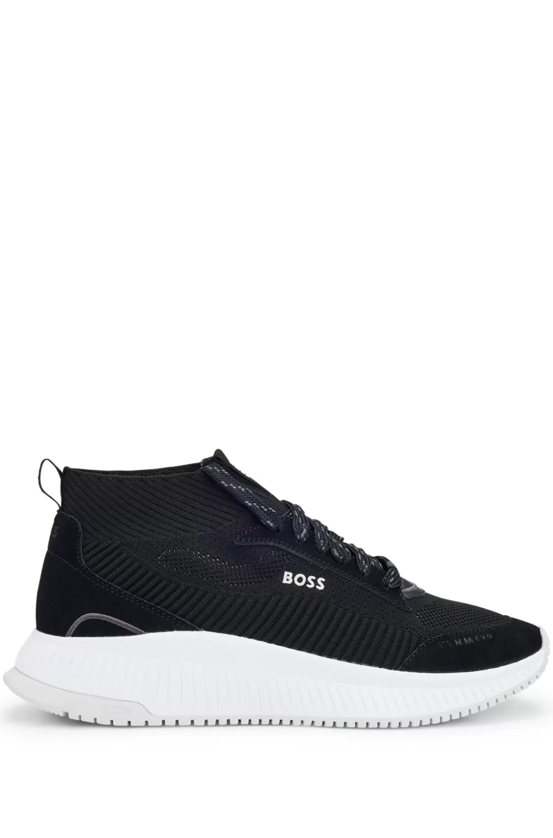 HUGO BOSS Mid-top Sock Trainers With Fishbone Sole Black Store