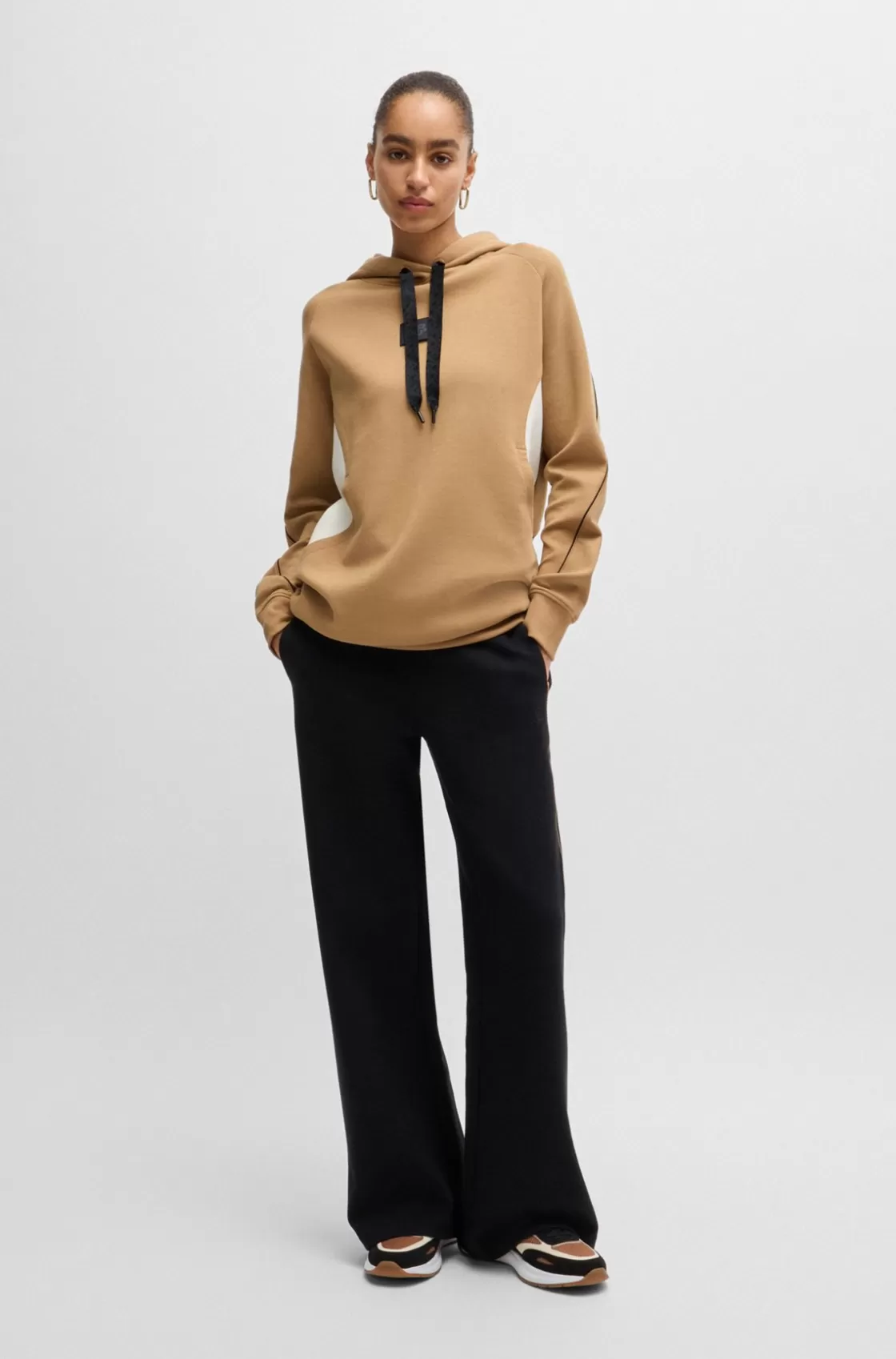 HUGO BOSS Mixed-material Trainers With Suede And Mesh Beige Discount