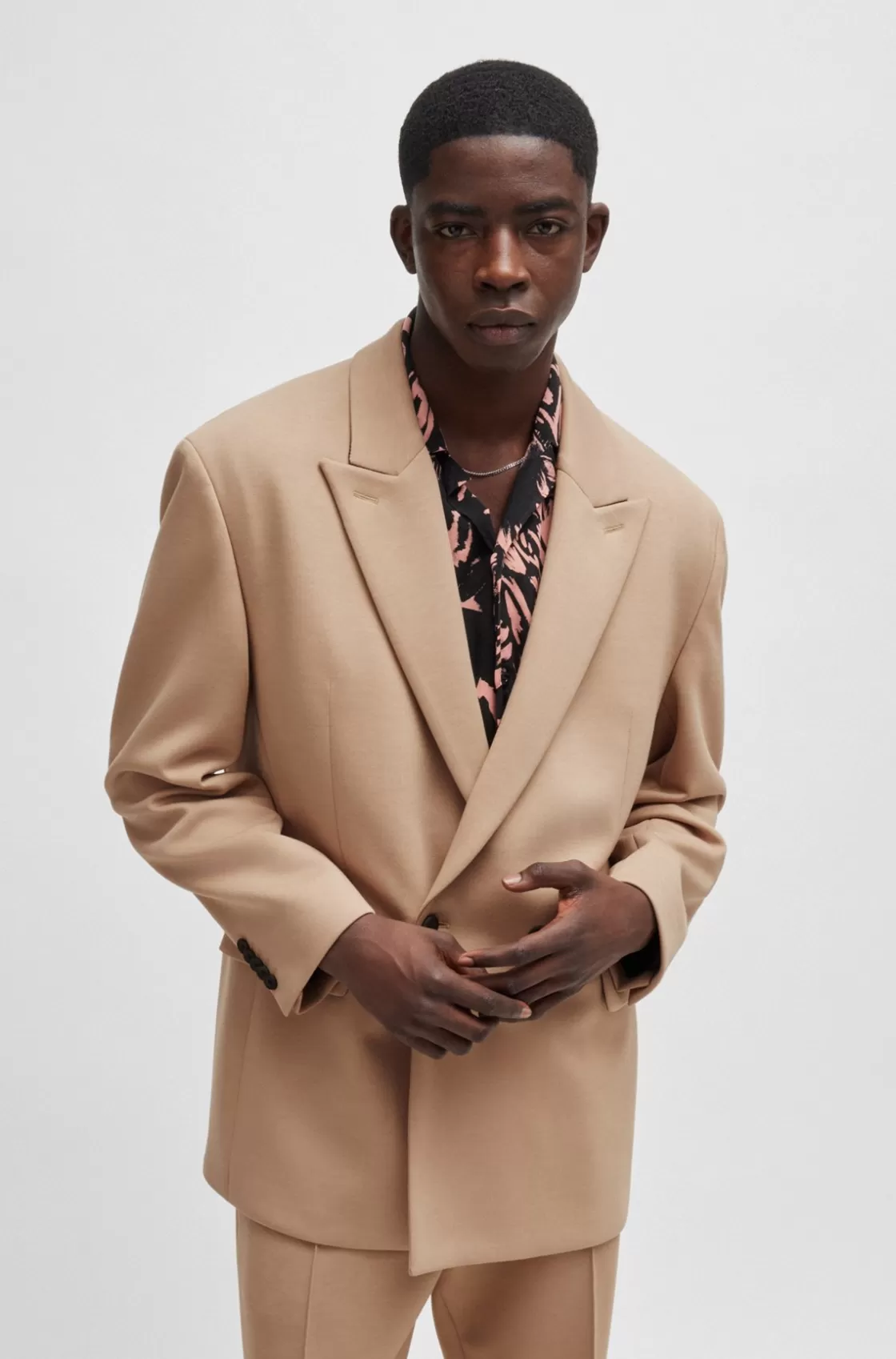 HUGO BOSS Modern-fit Jacket In Performance-stretch Jersey Beige Sale