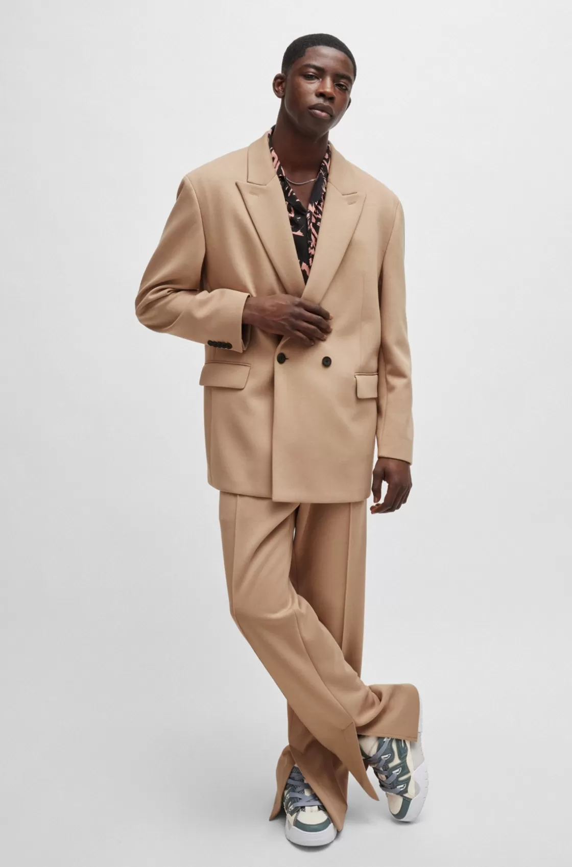 HUGO BOSS Modern-fit Jacket In Performance-stretch Jersey Beige Sale