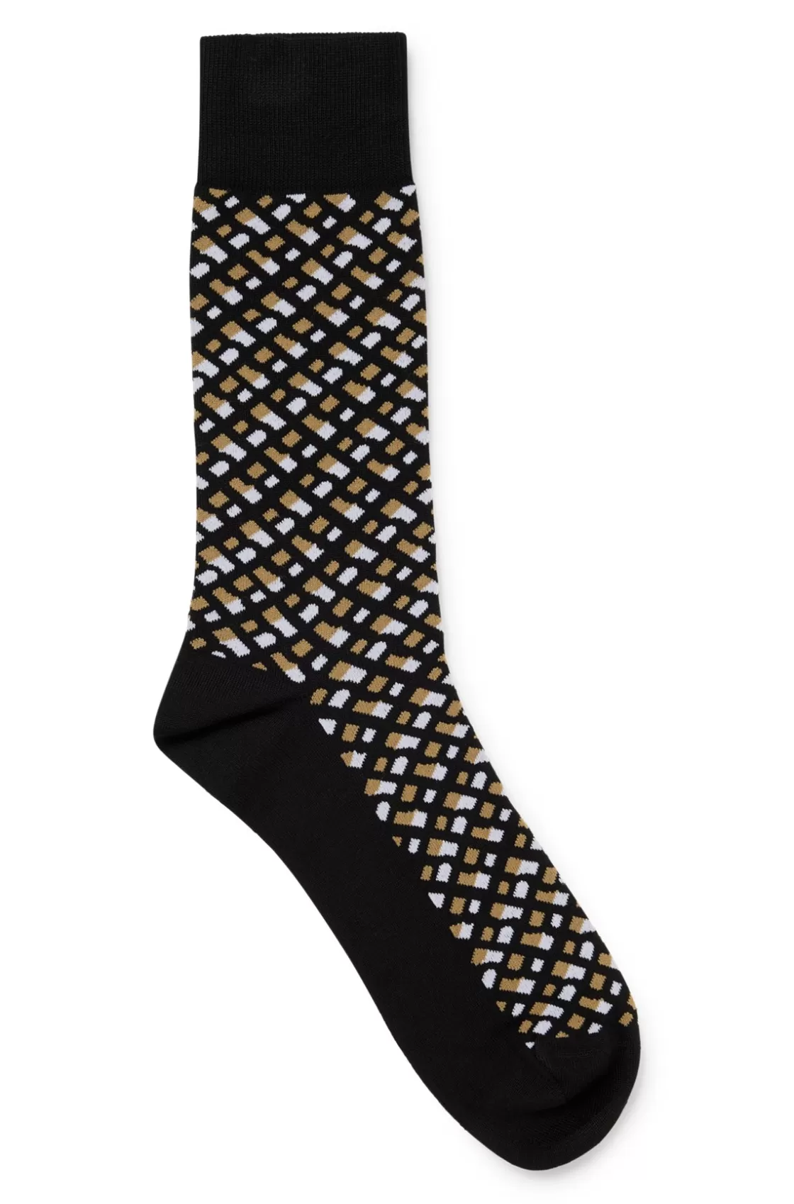 HUGO BOSS Monogram-motif Socks In A Mercerized Cotton Blend Black Outlet