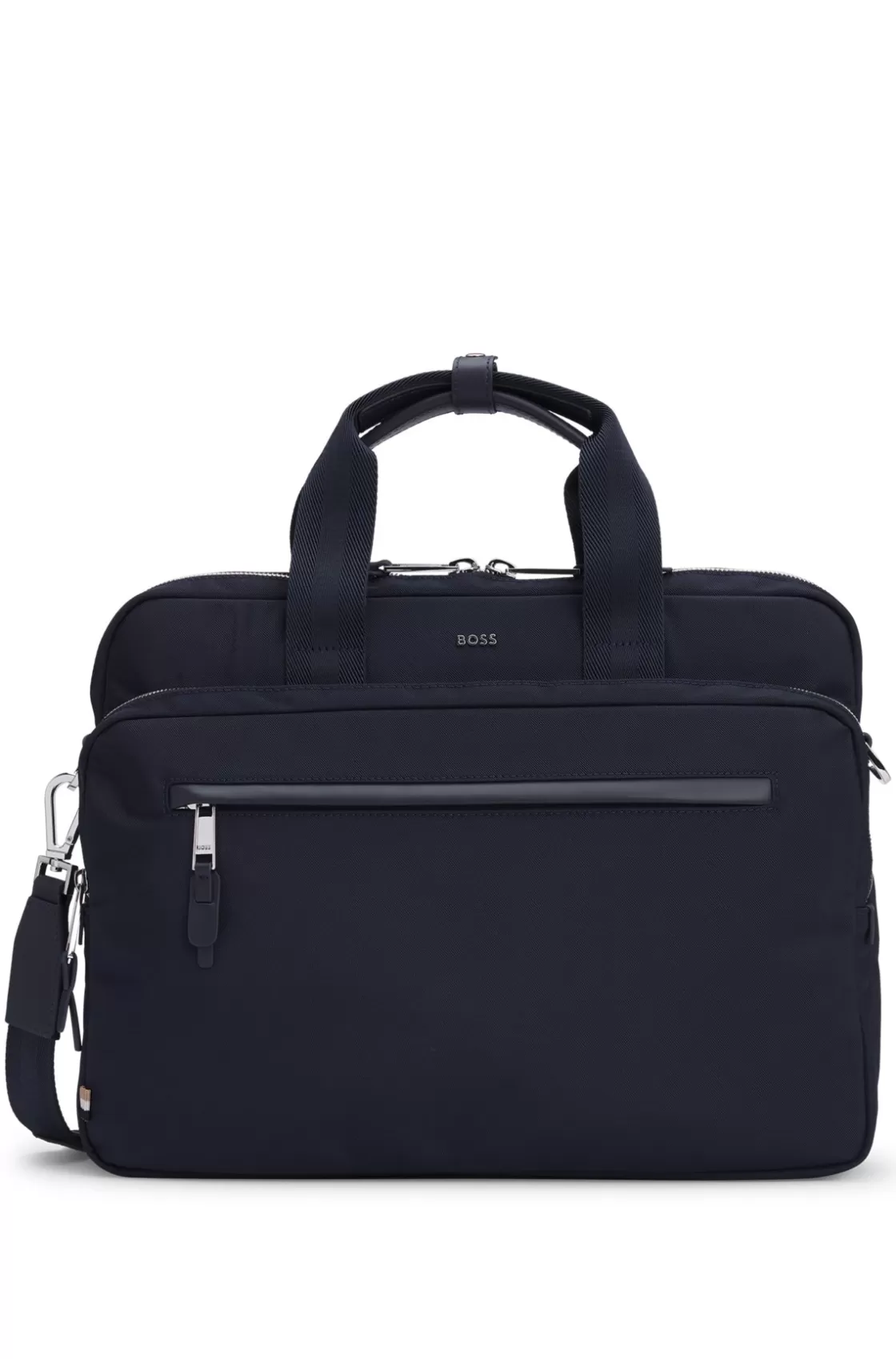 HUGO BOSS Multi-pocket Document Case With Logo Lettering Dark Blue Discount