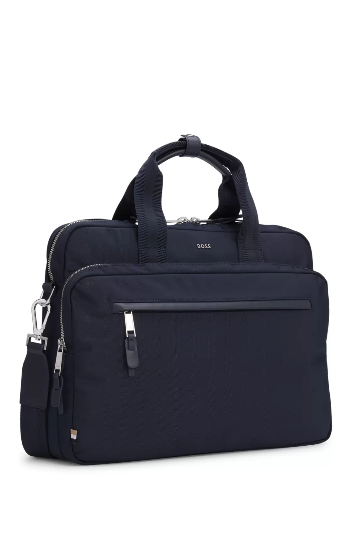 HUGO BOSS Multi-pocket Document Case With Logo Lettering Dark Blue Discount