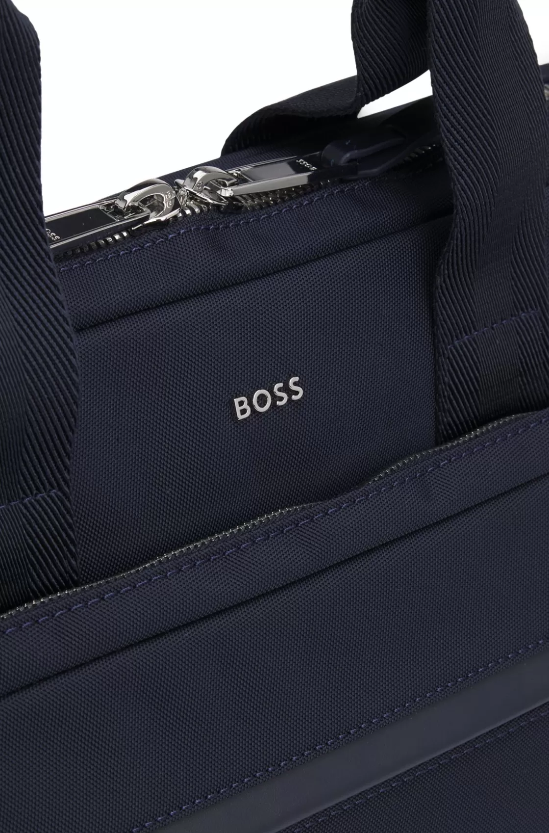 HUGO BOSS Multi-pocket Document Case With Logo Lettering Dark Blue Discount