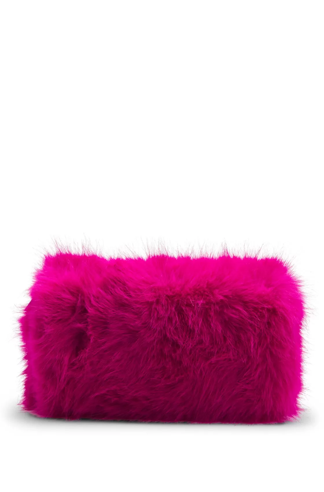 HUGO BOSS NAOMI X BOSS Clutch Bag In Faux Fur Pink Cheap