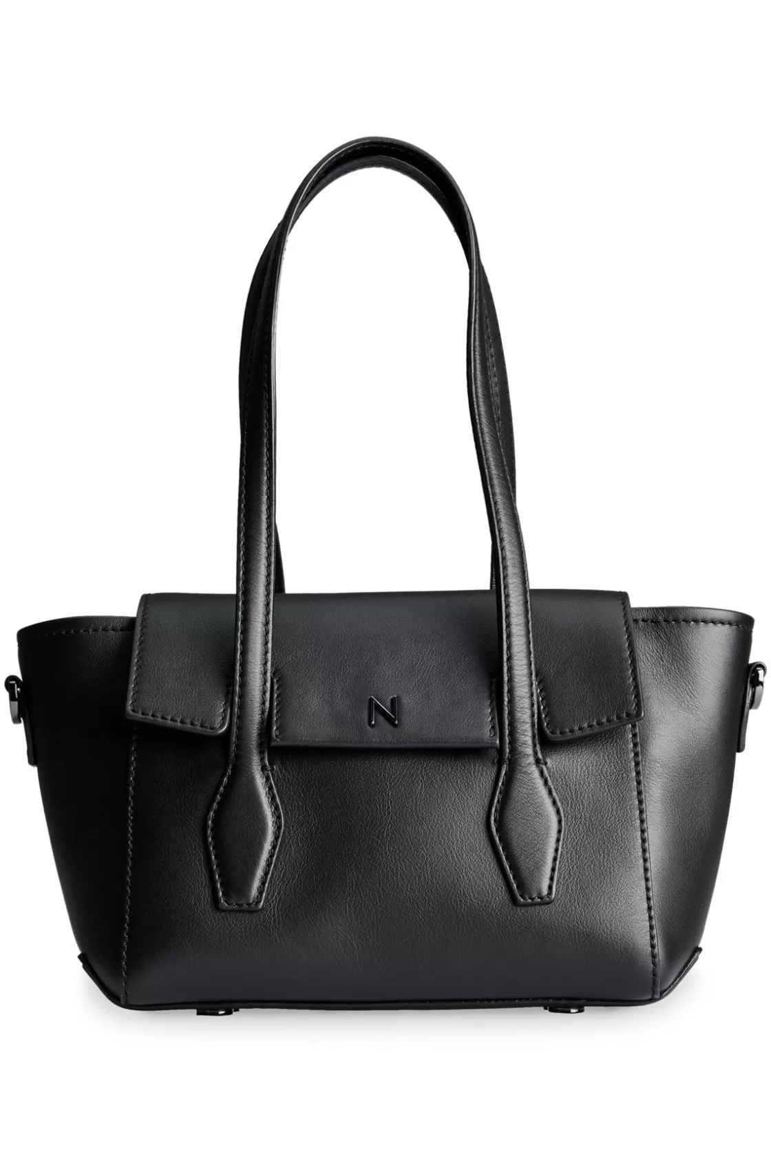 HUGO BOSS NAOMI X BOSS Leather Tote Bag With Branded Trims Black Best Sale