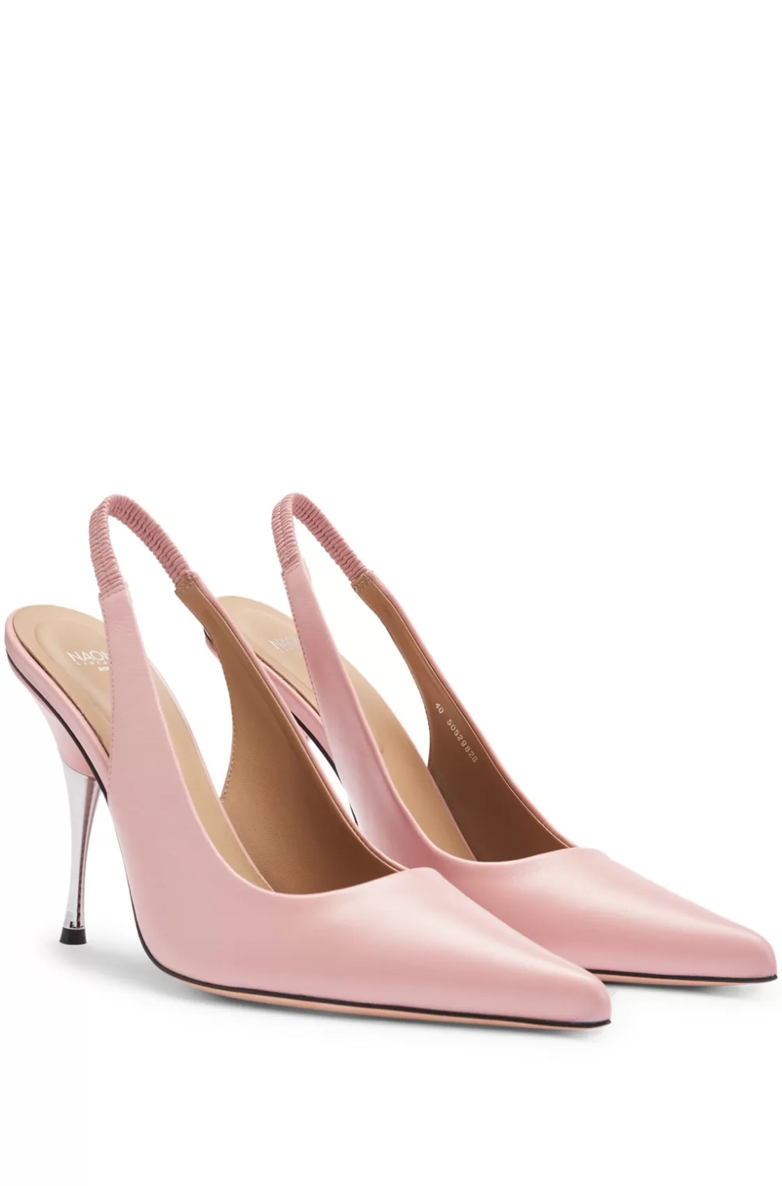 HUGO BOSS NAOMI X BOSS Slingback Pumps In Smooth Leather light pink Cheap
