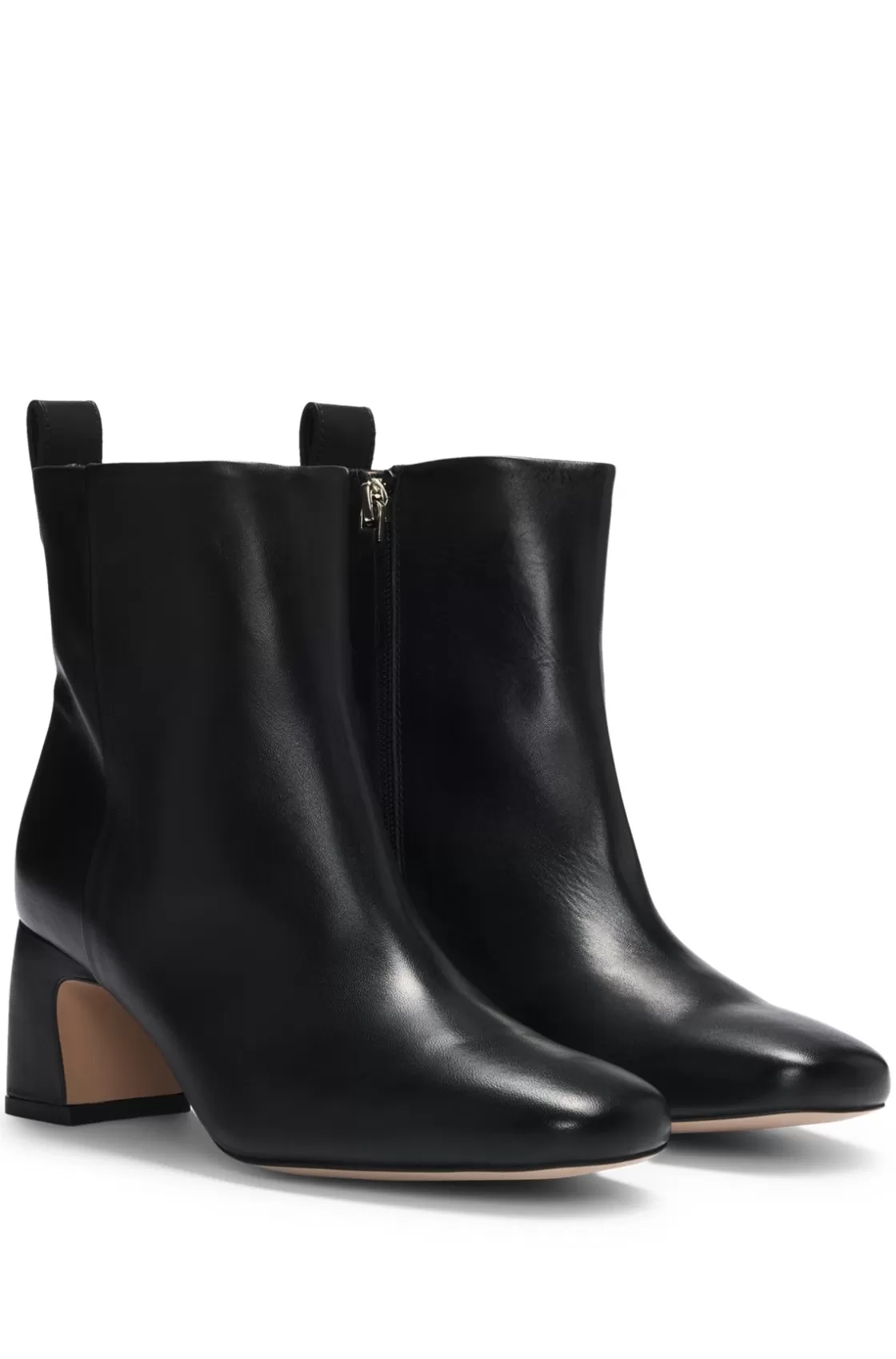HUGO BOSS Nappa-leather Ankle Boots With Double B Monogram Black Cheap