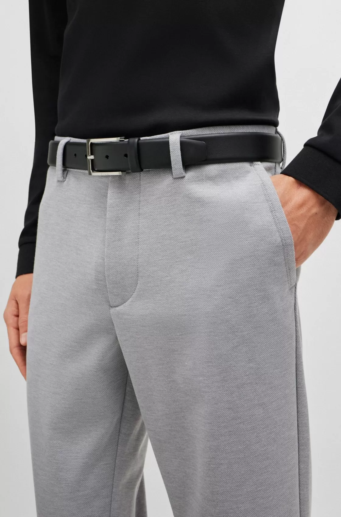 HUGO BOSS Nappa-leather Belt With Pin Buckle Black Shop
