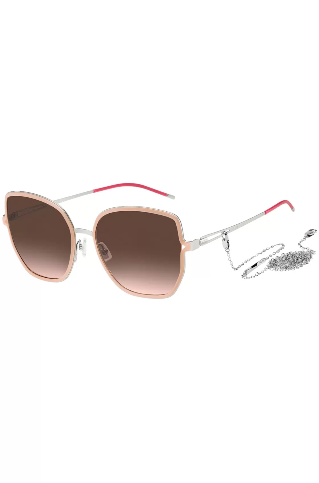 HUGO BOSS Nude-frame Sunglasses With Forked Temples And Branded Chain Assorted-Pre-Pack Best