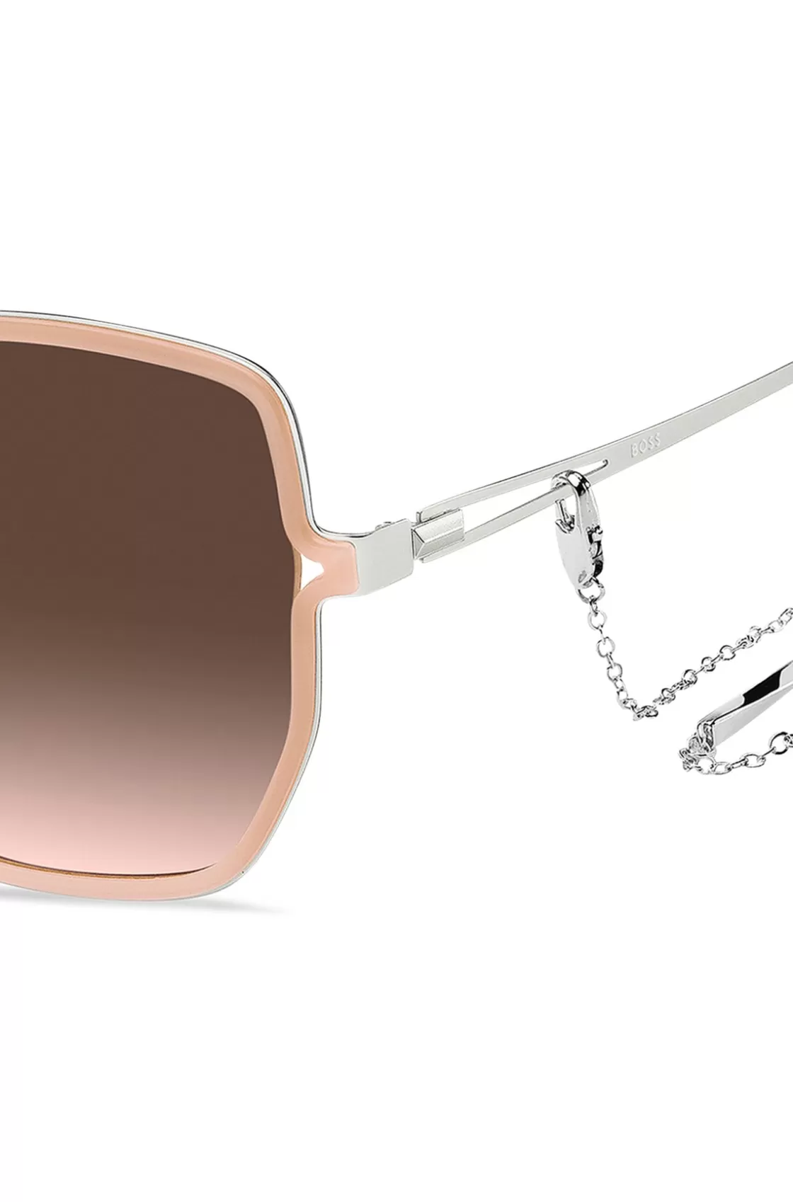 HUGO BOSS Nude-frame Sunglasses With Forked Temples And Branded Chain Assorted-Pre-Pack Best